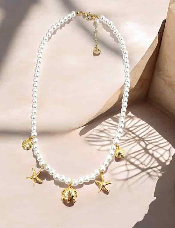 Collar Perla Dijes Mar Dorado - miniatura 1