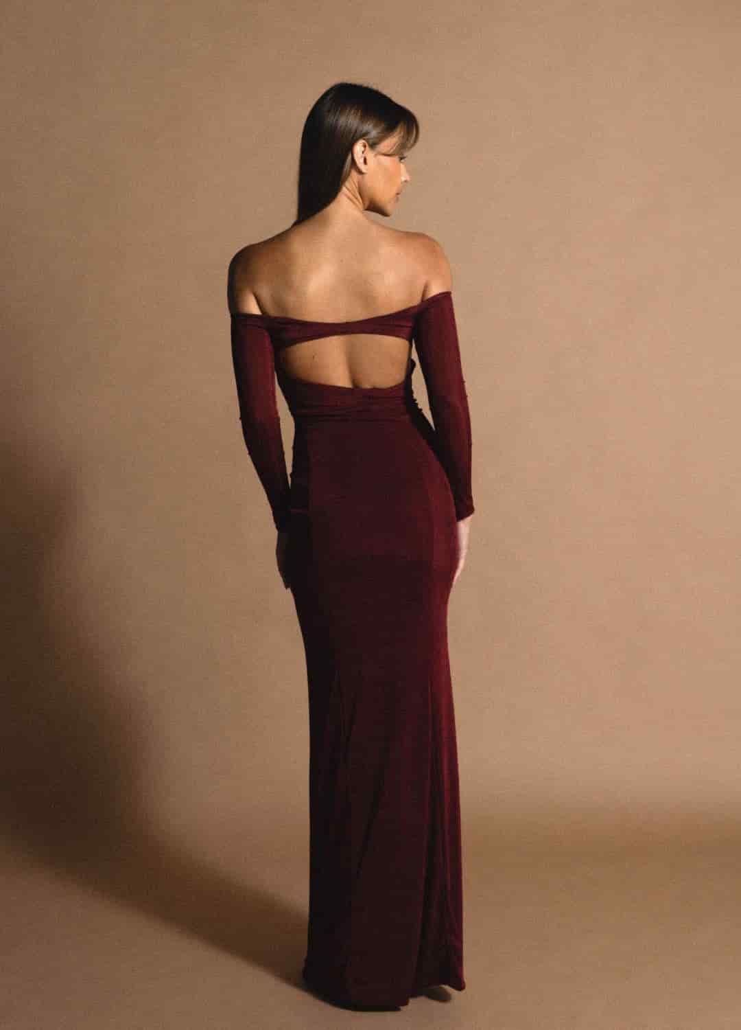 Vestido La Habana Borgoña - miniatura 1