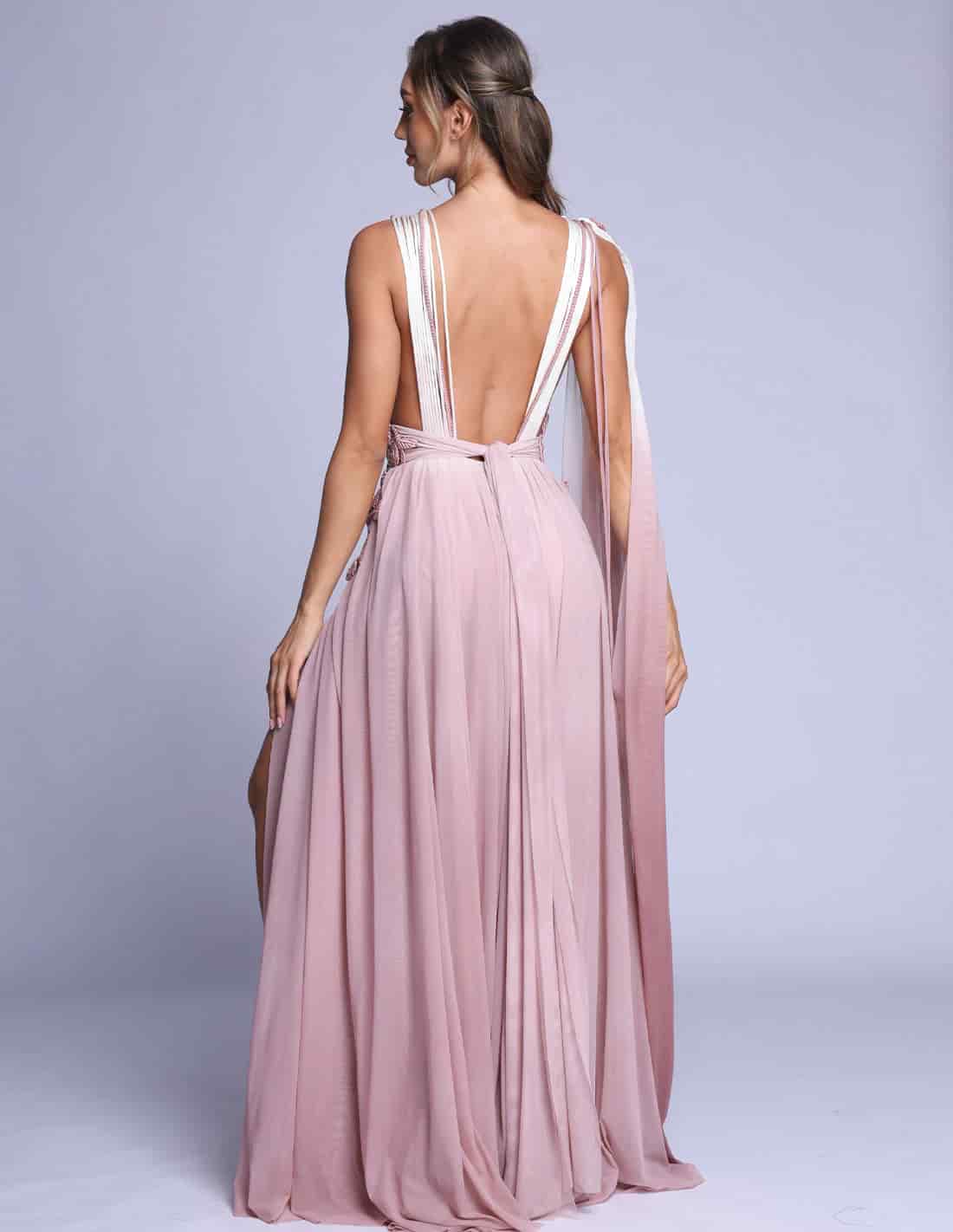 Vestido Copernico Marfil + Coral Blush - miniatura 2
