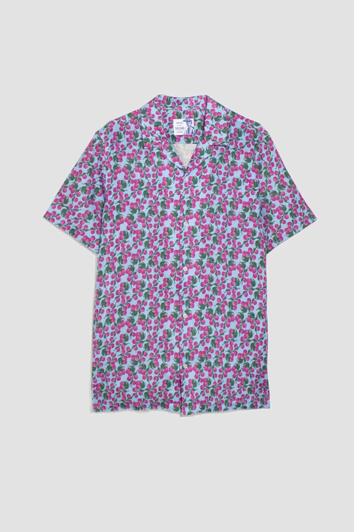 Men's buril linen shirt sky blue - miniatura 1