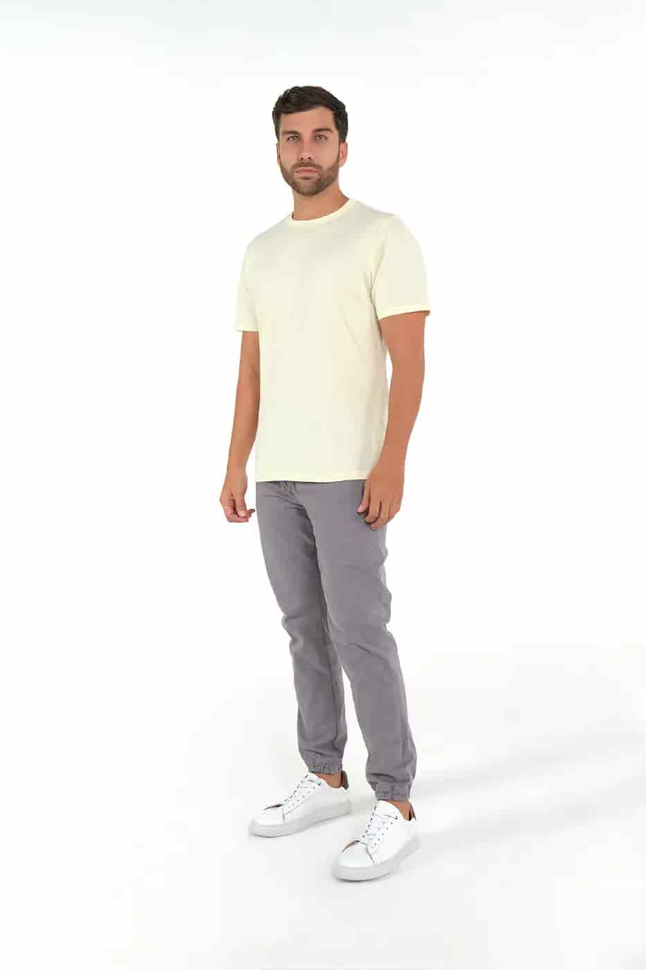 Pantalón Jogger Slim Fit Mezcla Algodón Gris - miniatura 2