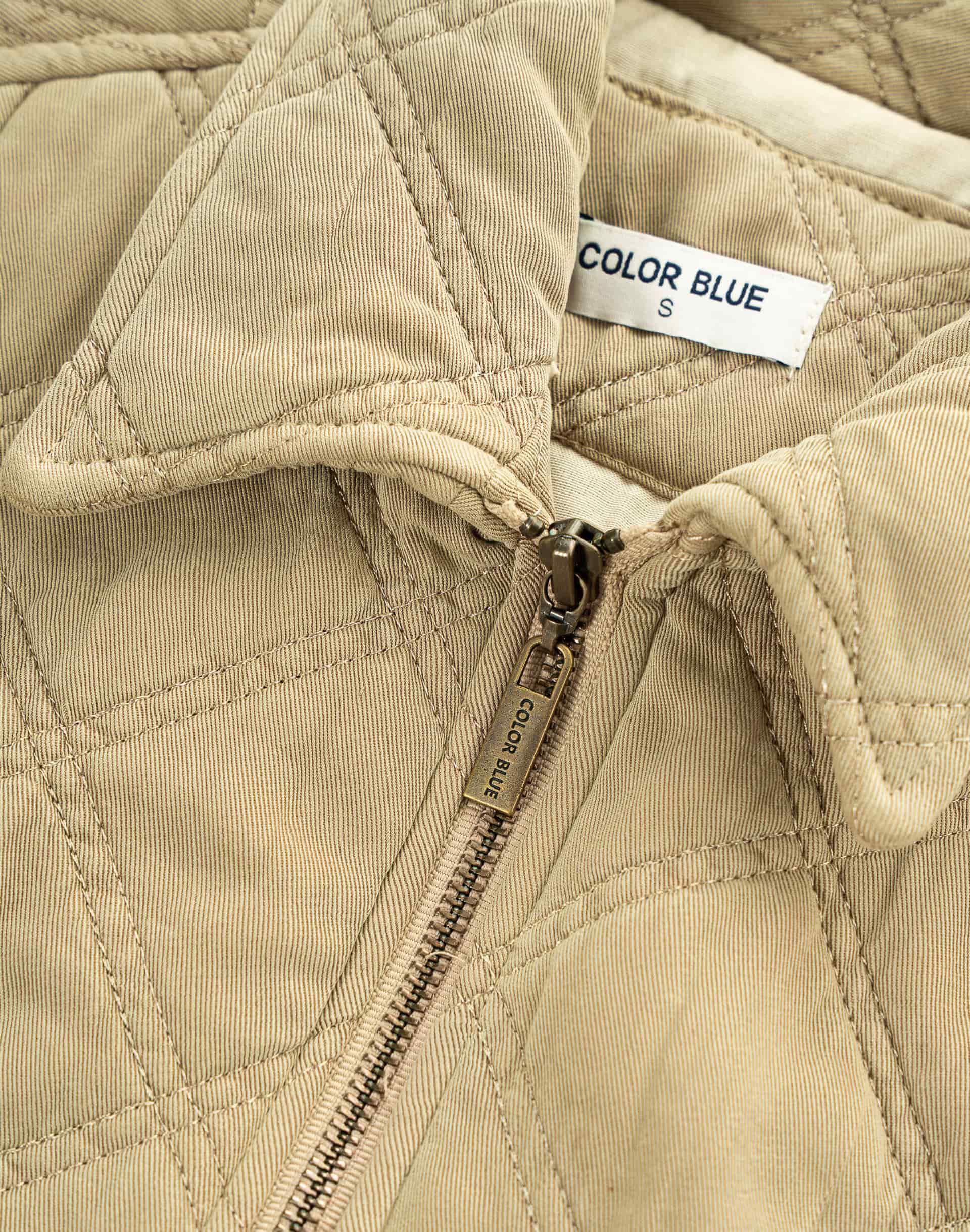 Chaqueta Bomber Acolchada Tiro Regular Color Café - miniatura 5