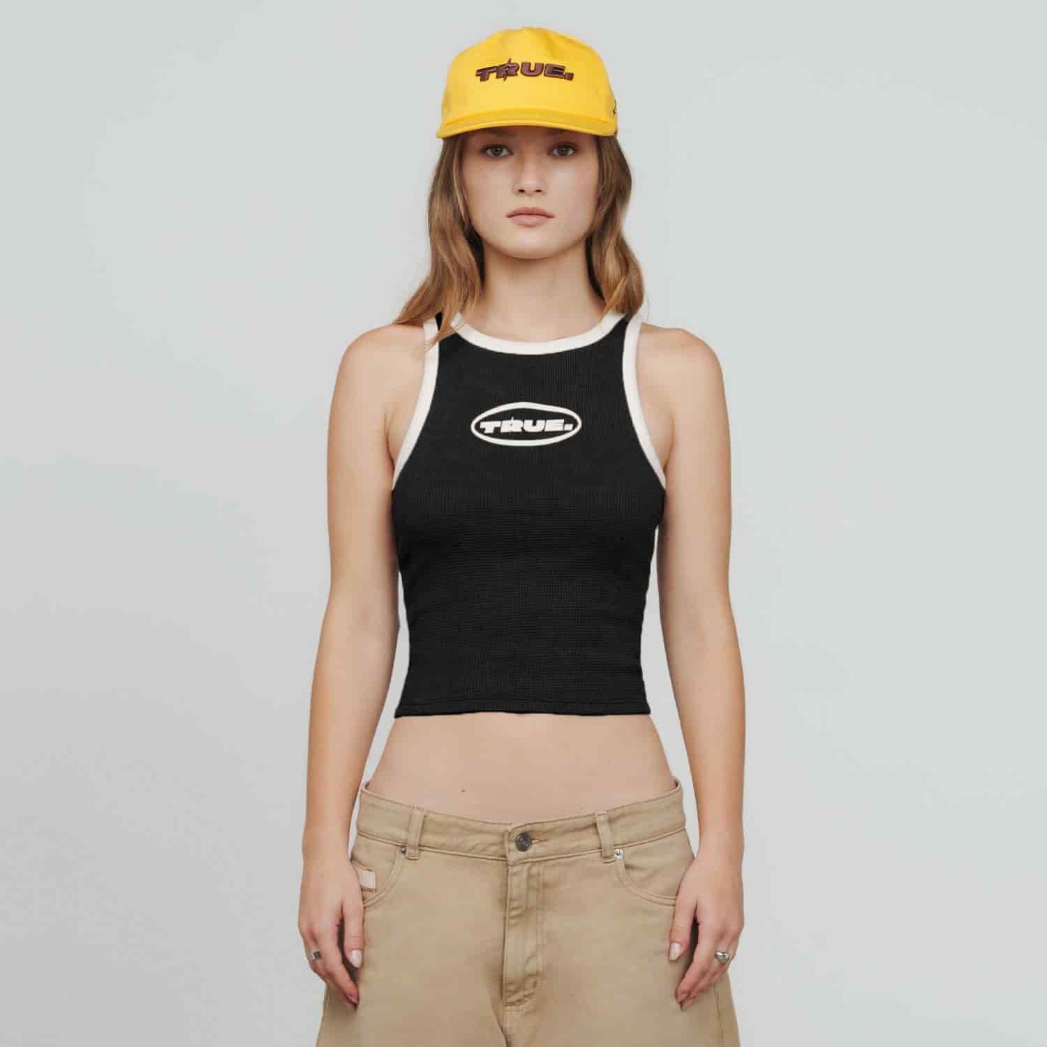 Textured Tank Top - Black - miniatura 2