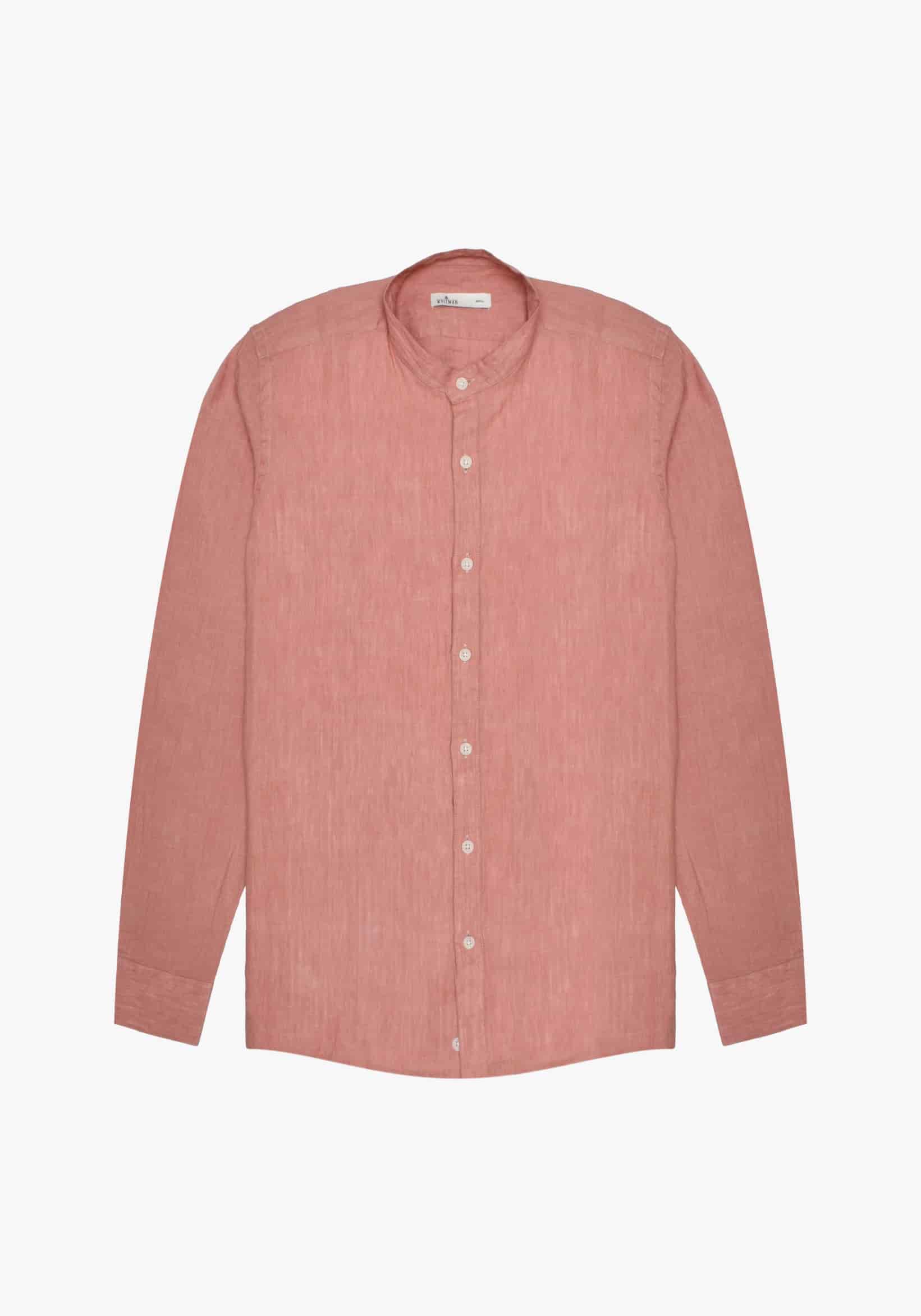 Camisa Lino Cuello Nerú Salmón - miniatura 1