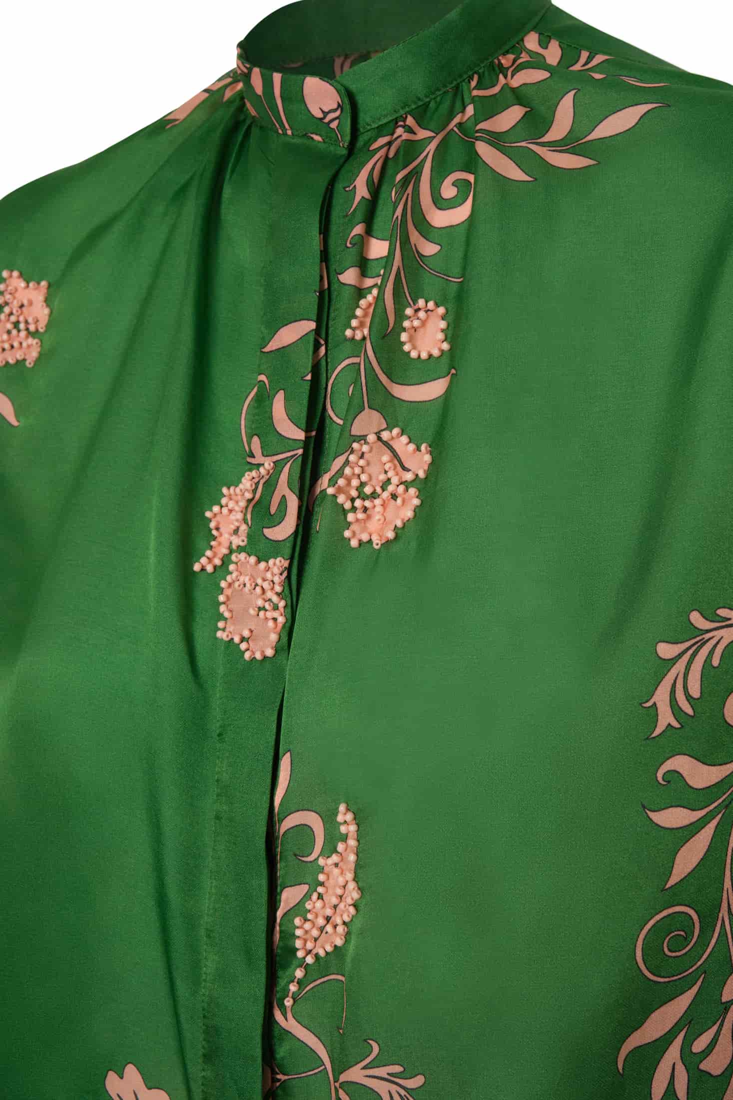 Don Simon Cotton Silk Shirt / Green Buganvilias - miniatura 3