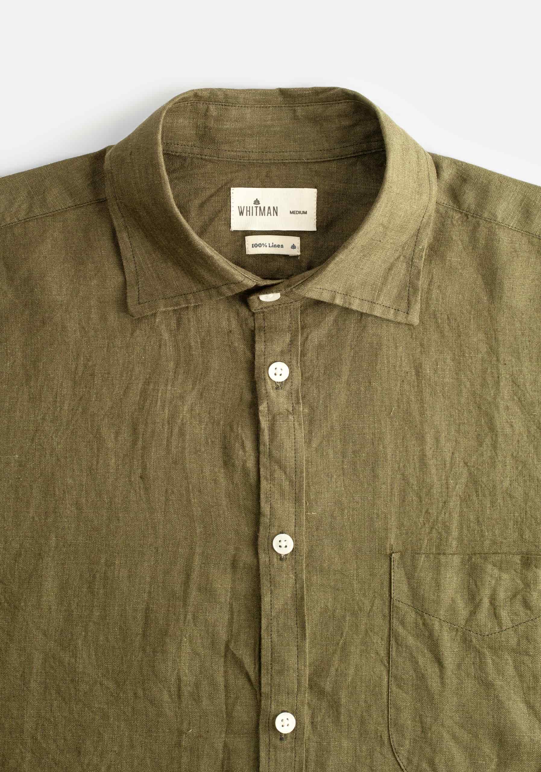 Camisa H CI Lino Verde Olive - miniatura 2