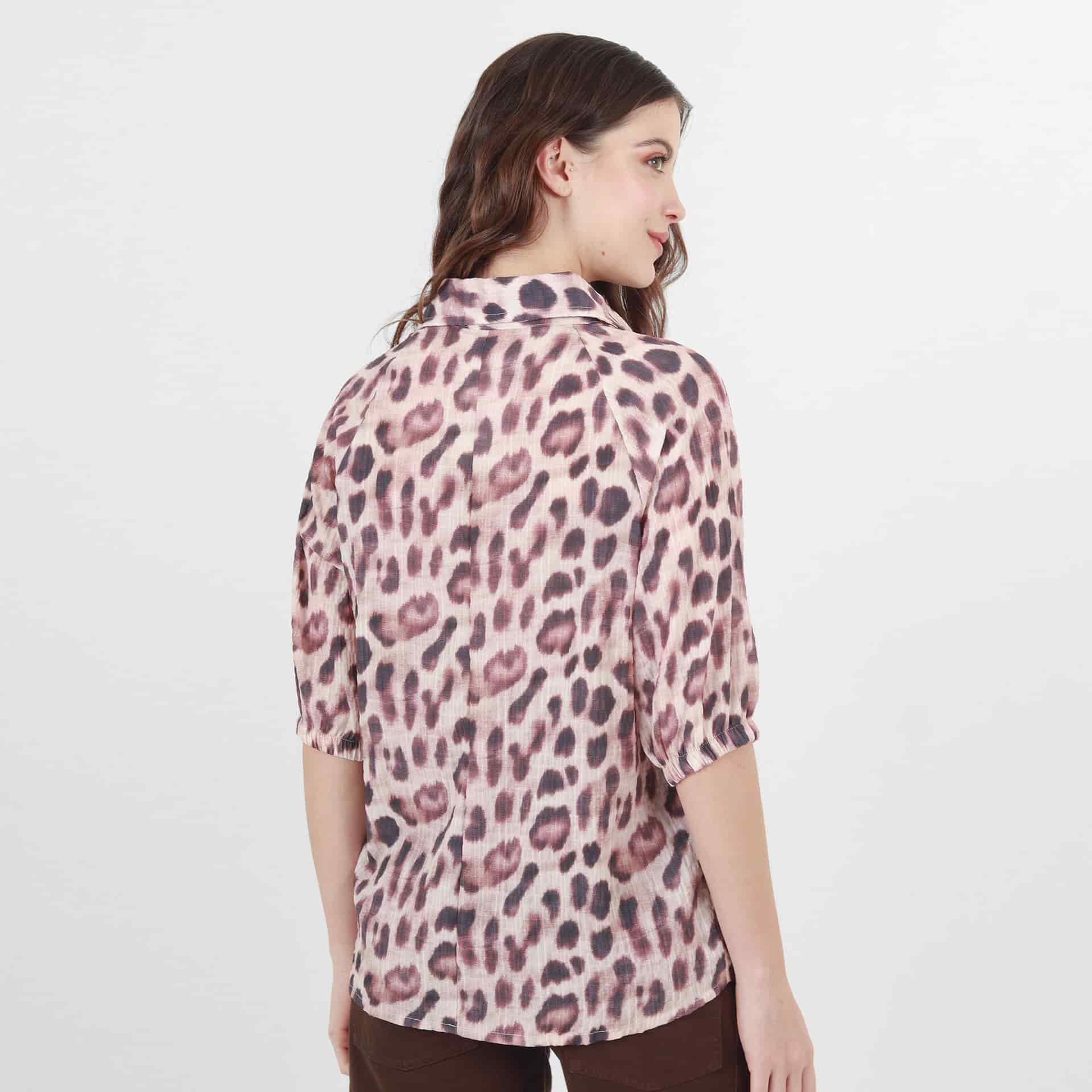 Blusa Cuello Camisero Manga Al Codo - miniatura 6