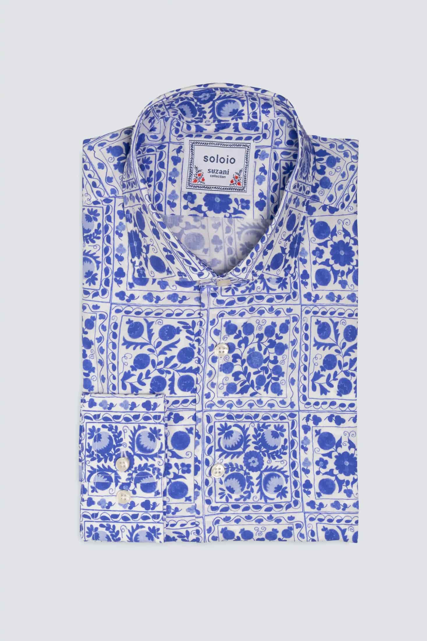 Men's cotton shirt white ferghana - miniatura 3