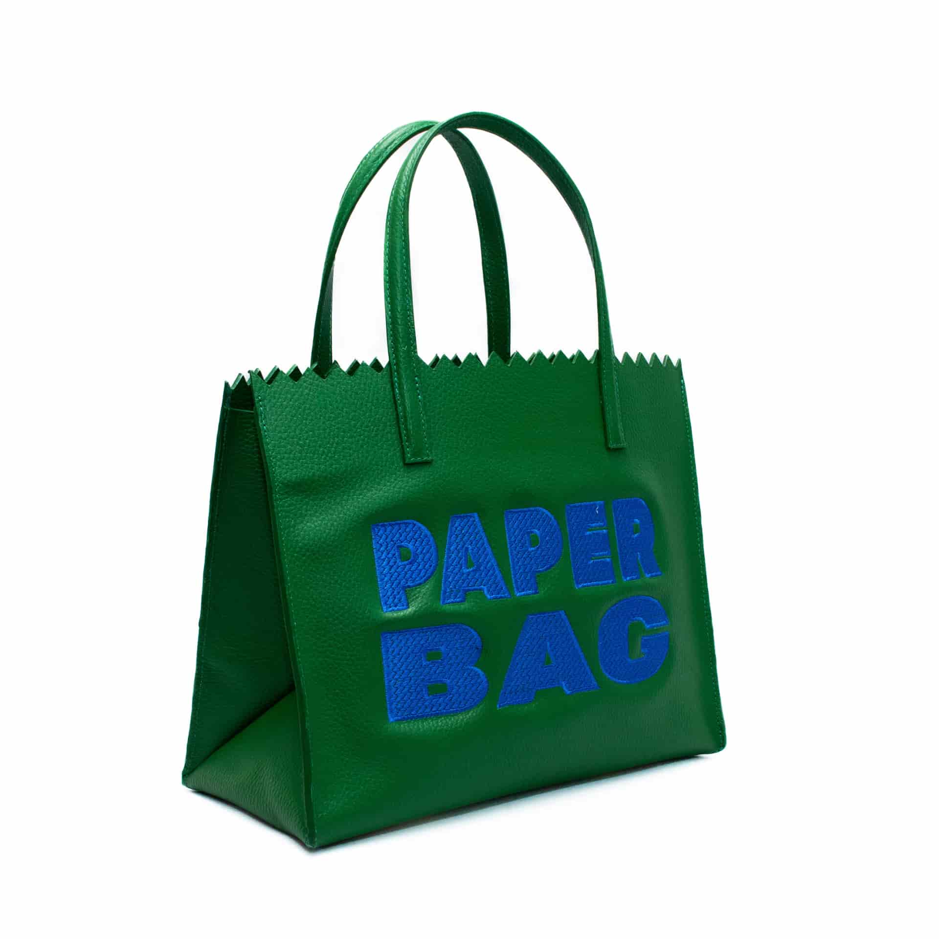PAPER BAG SHORT - verde forest x celeste - miniatura 3