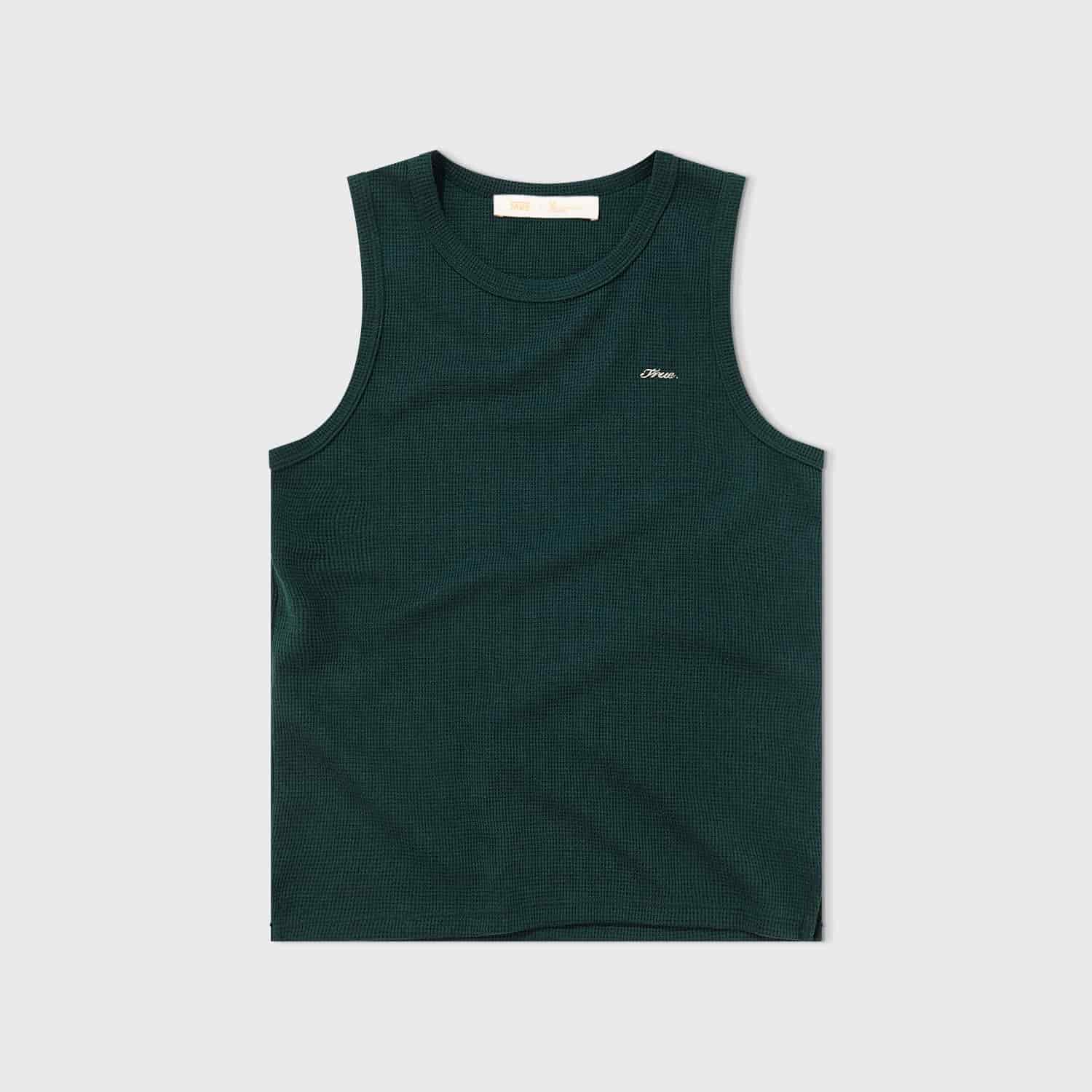 Textured Sleeveless T-Shirt - Pine Green - miniatura 1