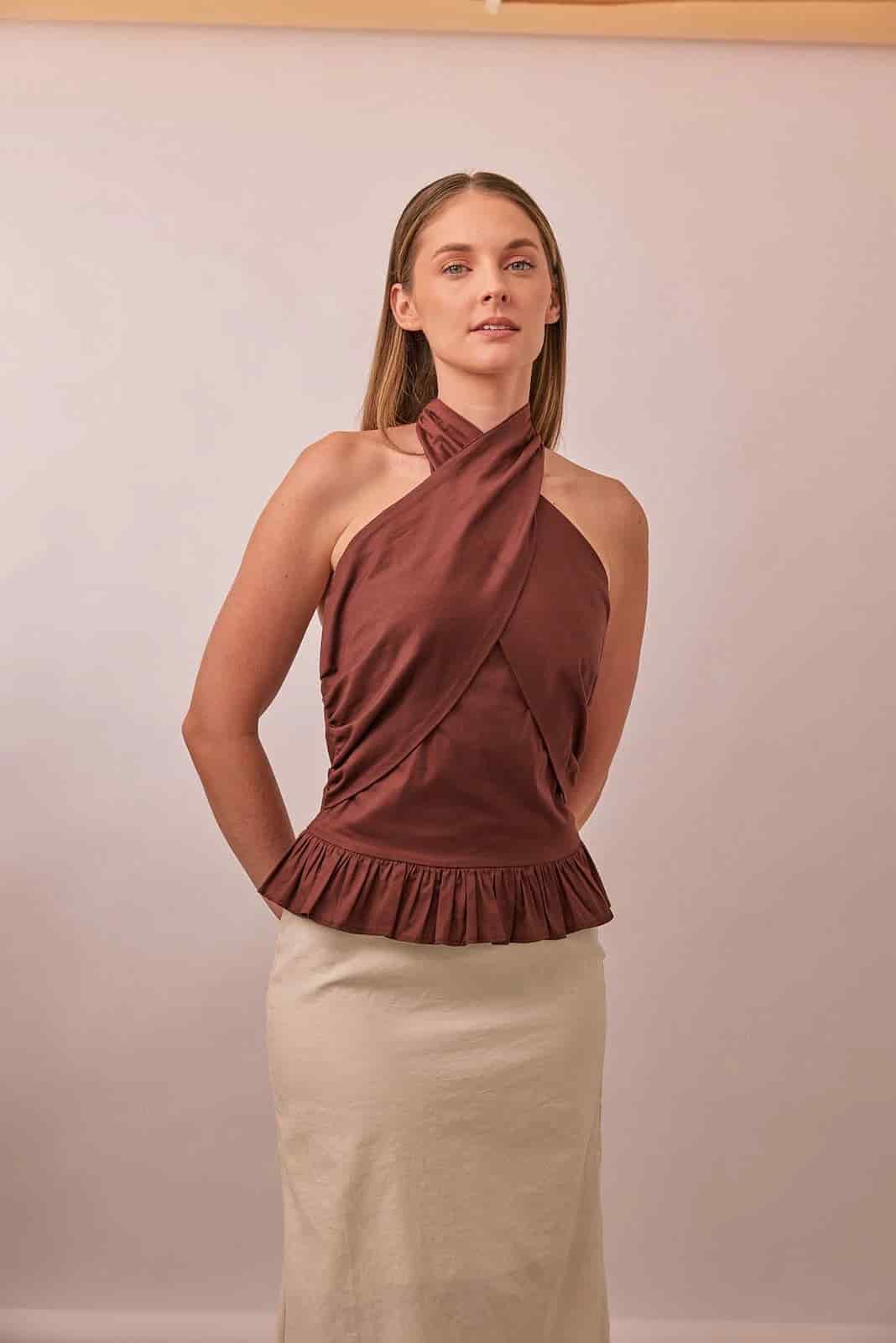 Bianca Top in Brown - miniatura 1