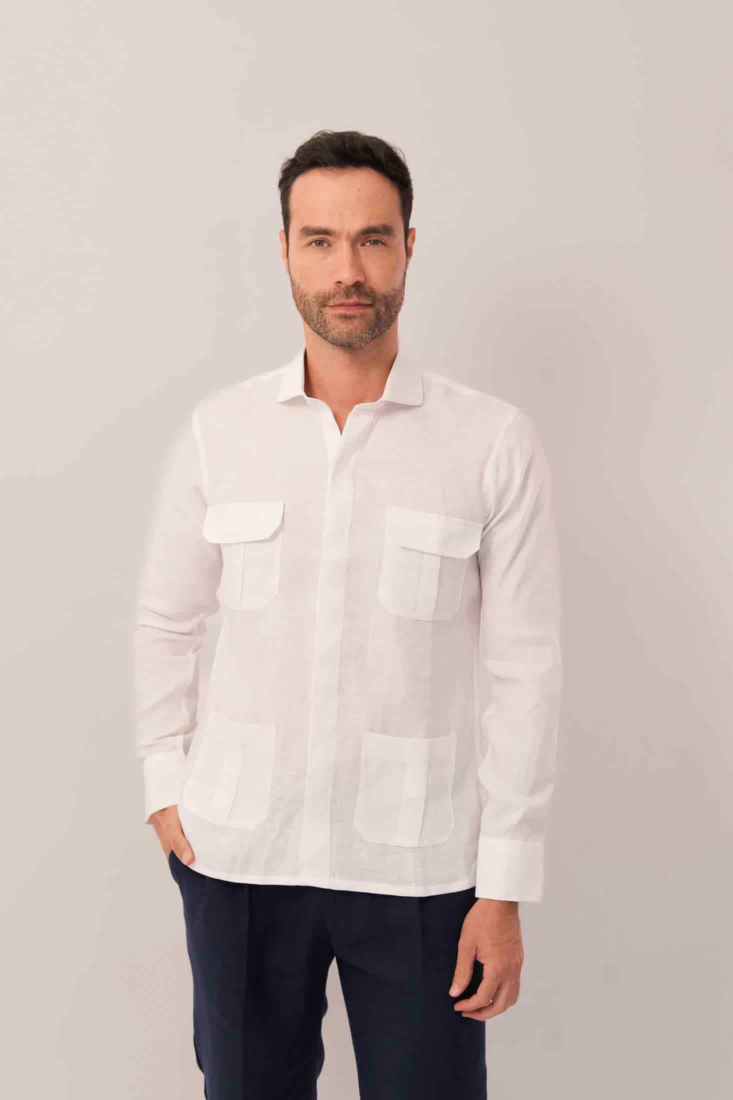 Guayabera Con Bolsillos - Covered Placket - miniatura 1