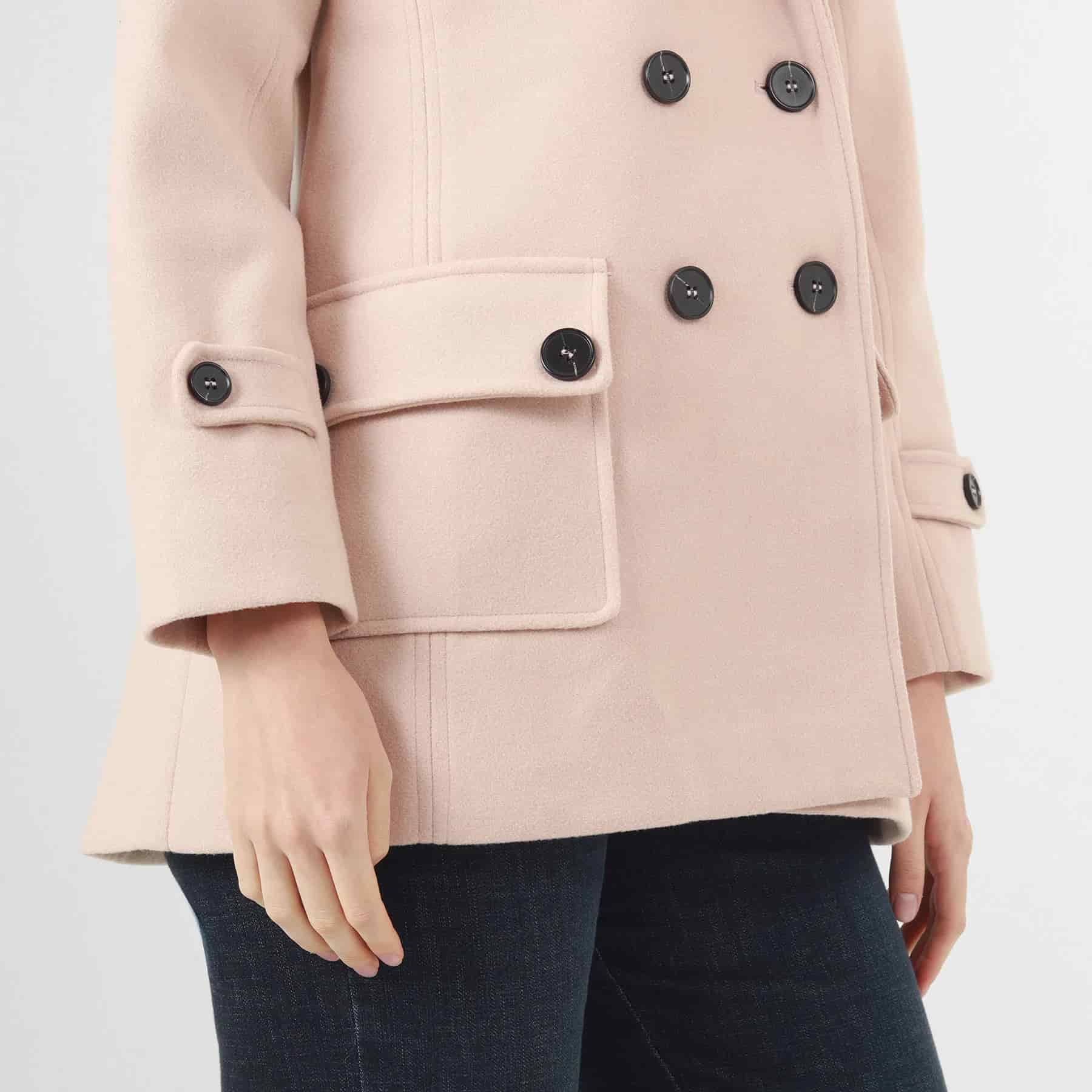 Chaqueta abrigo trench cruzado cuello solapa con capucha - miniatura 12