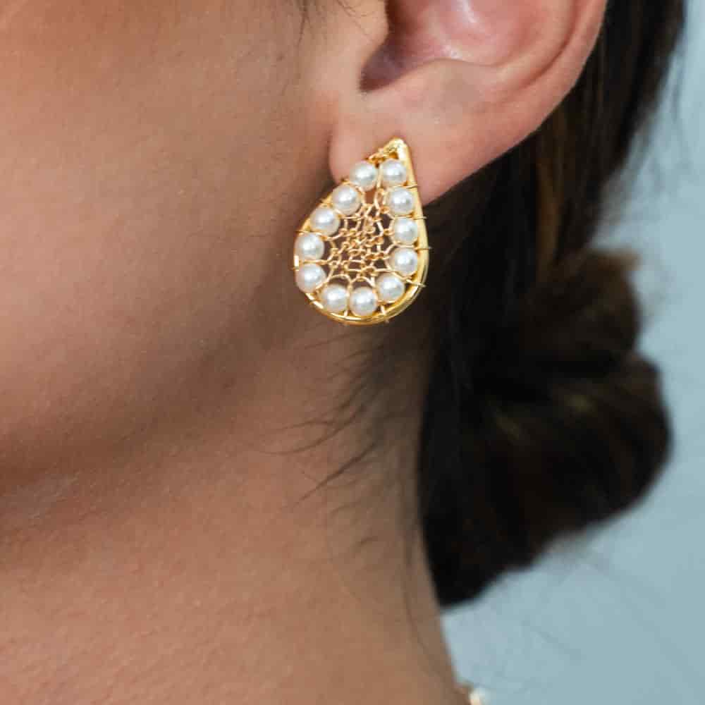 Aretes Topo Silueta Dorado - miniatura 2