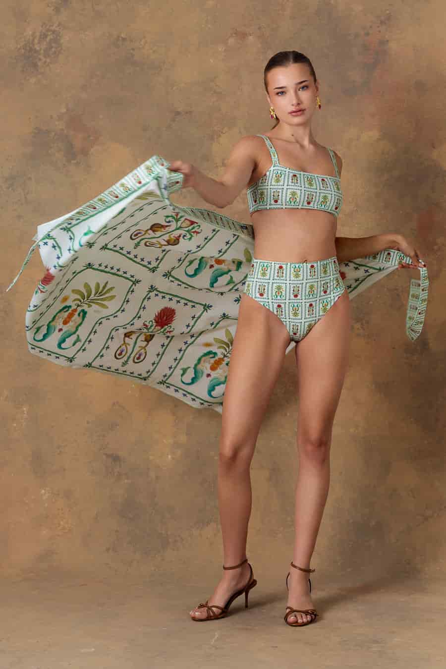 Women's pareo cotton silvan light green - miniatura 2