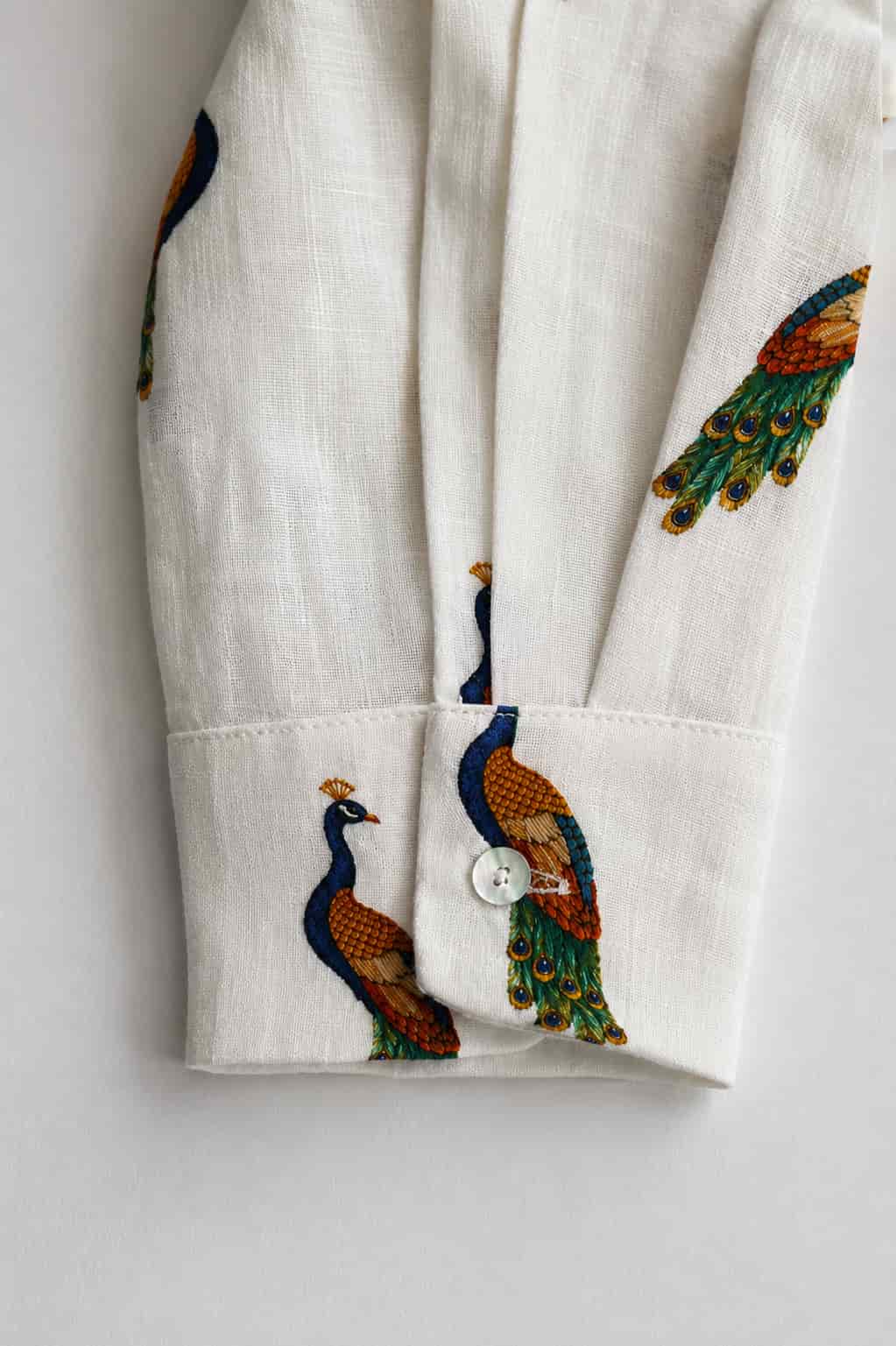 Women's Pavone linen shirt dress white - miniatura 5