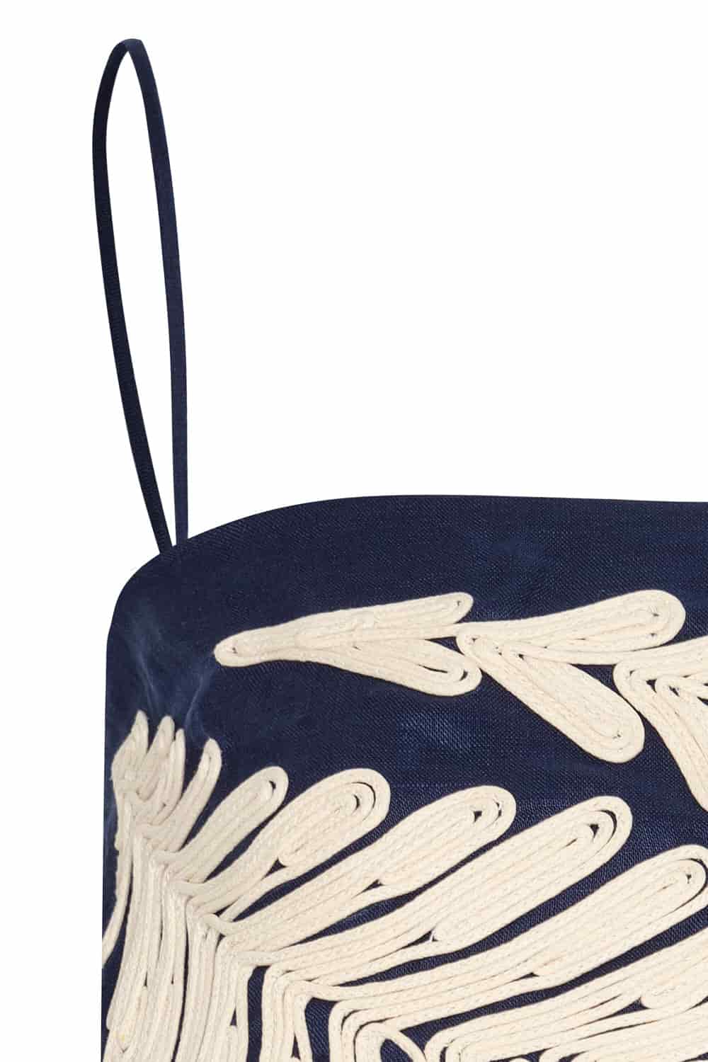 Crop top notre dame navy bordado - miniatura 2