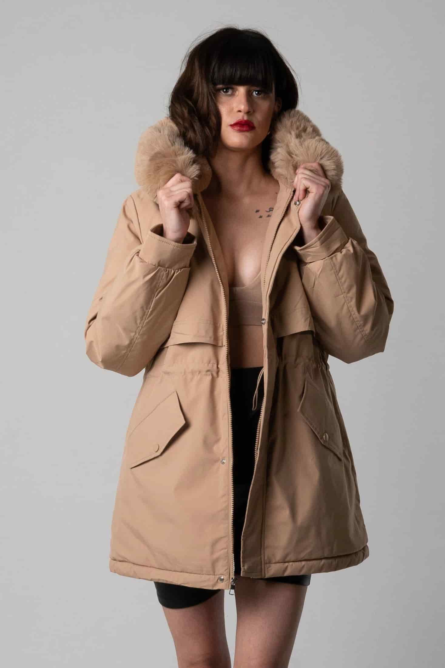 Chaqueta Parka Beige - miniatura 2