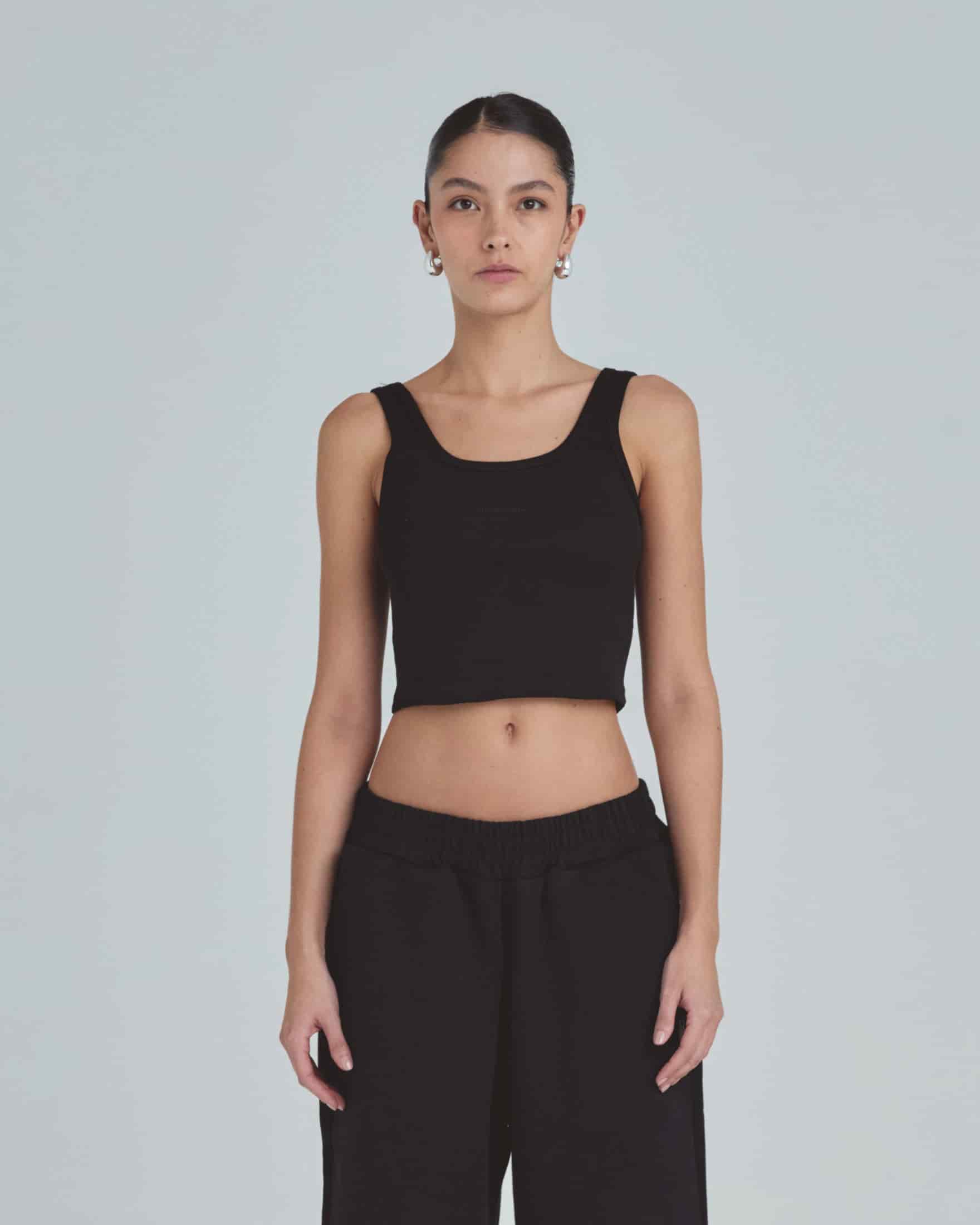 W Line Basic Tank Top Black - miniatura 2