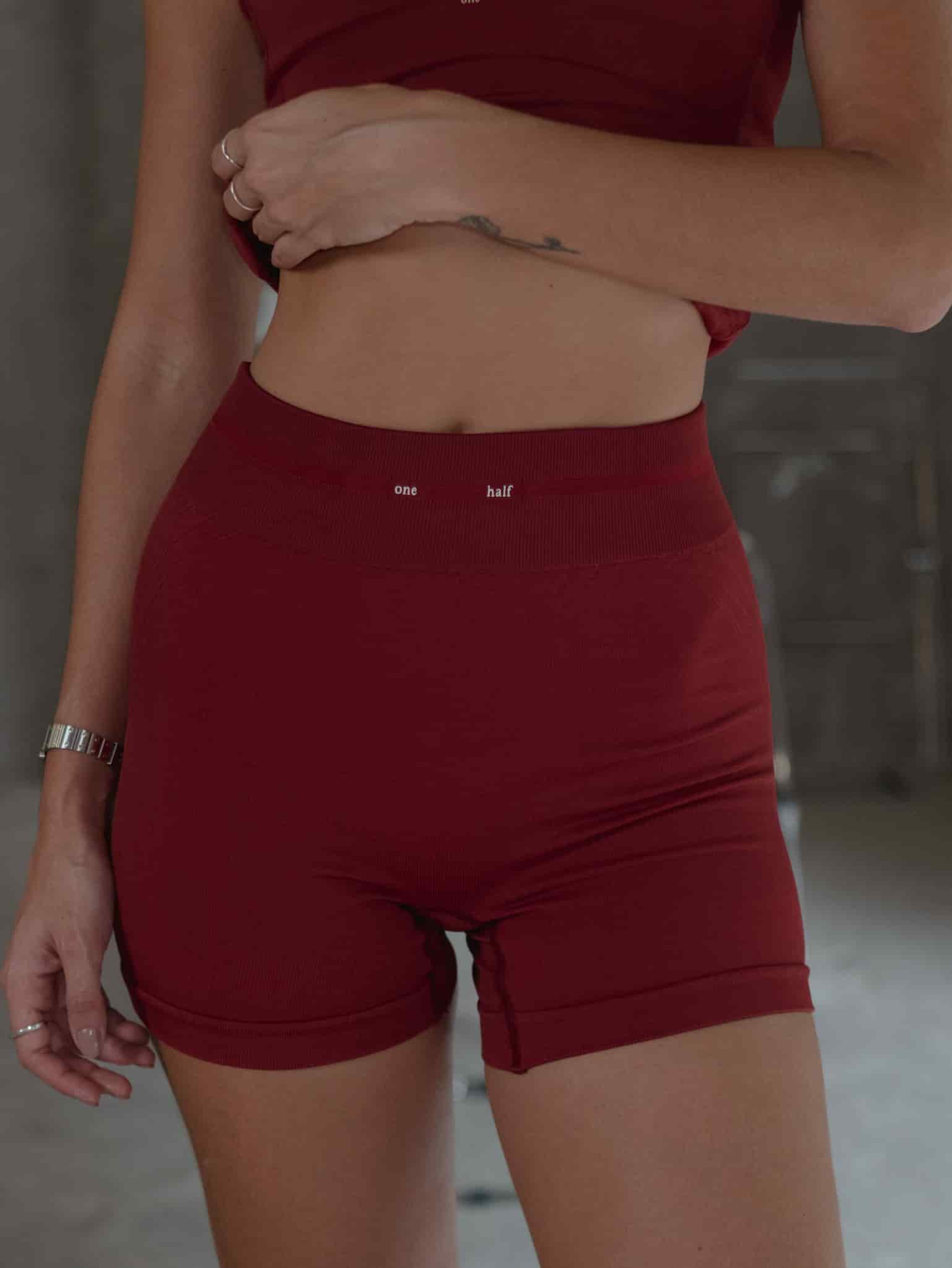 WIRED LINES SEAMLESS MINI SHORT - RED UNDERTONE - miniatura 3