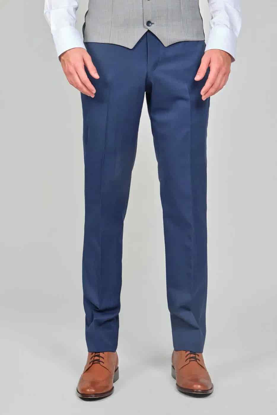 Traje Formal Sobre Medida Paño Tropical Fil &amp; Fil Azul - miniatura 3