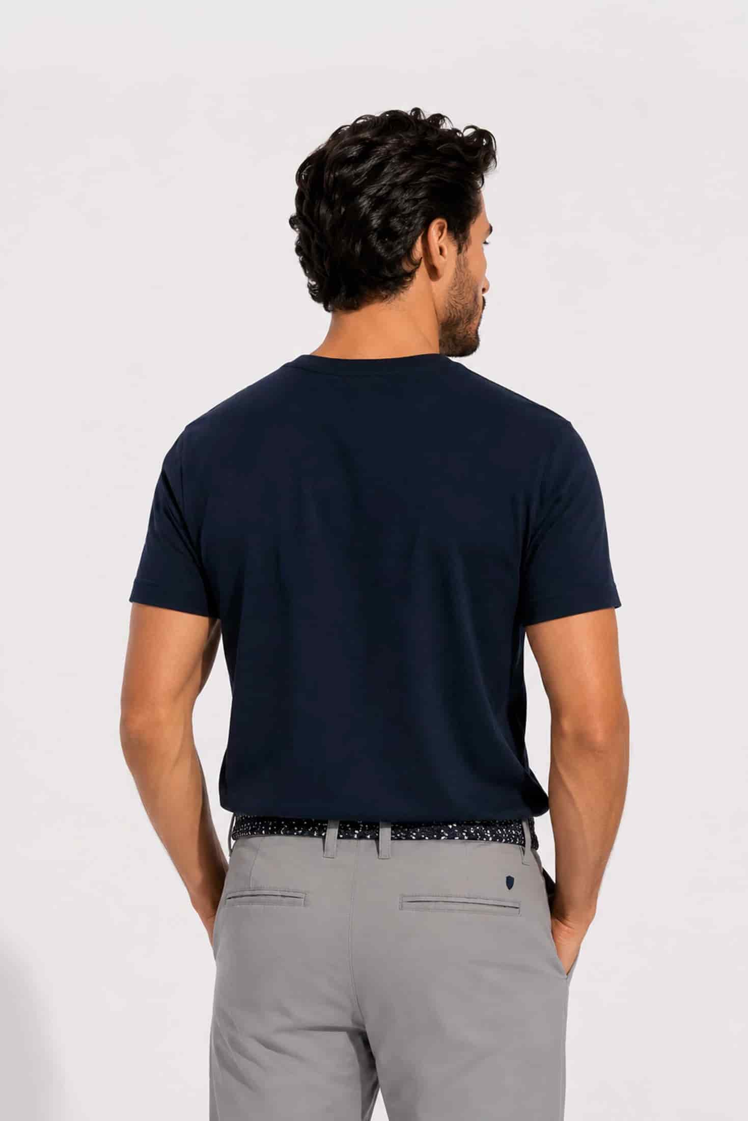 Camiseta 100% Algodón Pima Azul Navy - miniatura 4