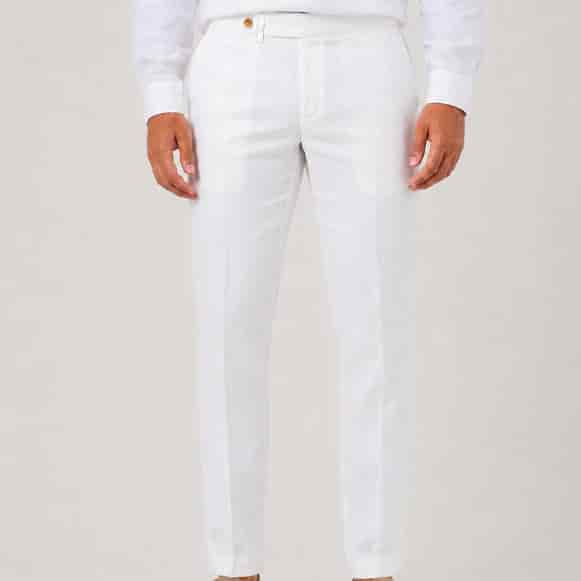 PANTALON CON PRETINA 100% LINO HOMBRE - miniatura 5