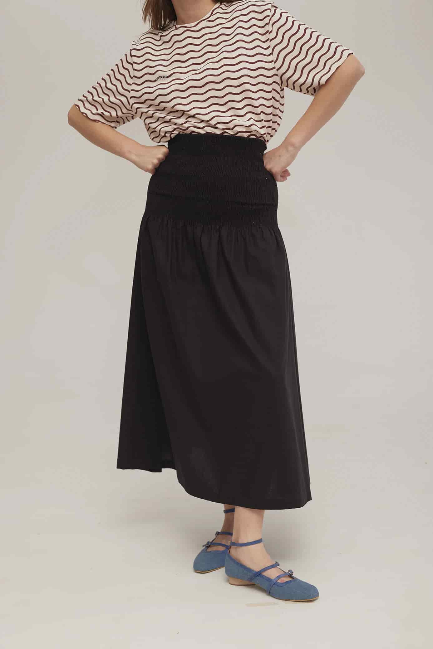 Falda Shirred Negro - miniatura 3