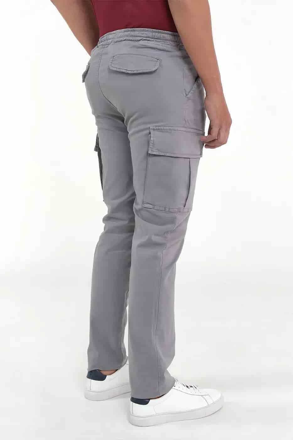 Pantalón Cargo Slim Fit Mezcla Algodón Gris - miniatura 2