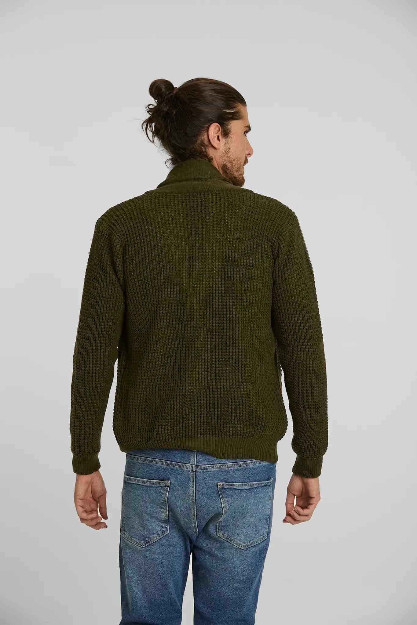 Sweater Tejido Shawlneck Verde - miniatura 6