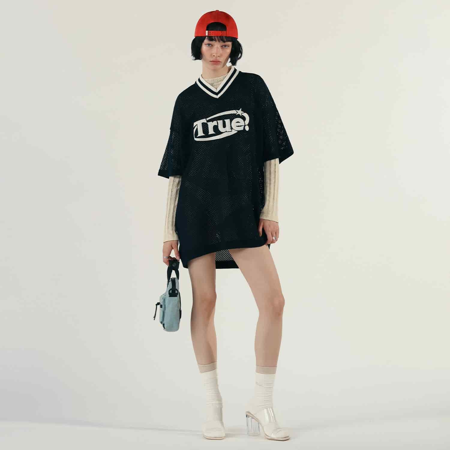 Oversized Knitted Jersey - Navy Blue - miniatura 3