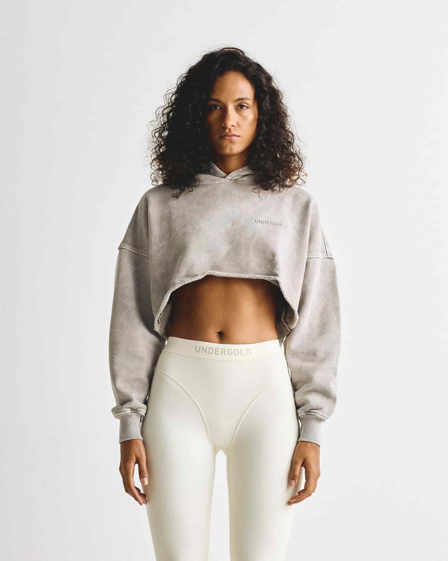 Line Logo Cropped Hoodie Washed Gray - miniatura 2