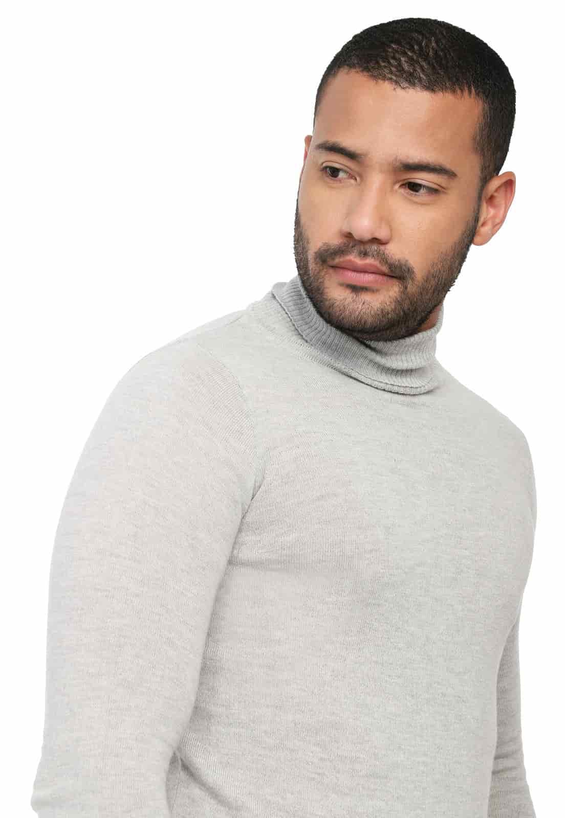 Buzo cuello tortuga gris - miniatura 4