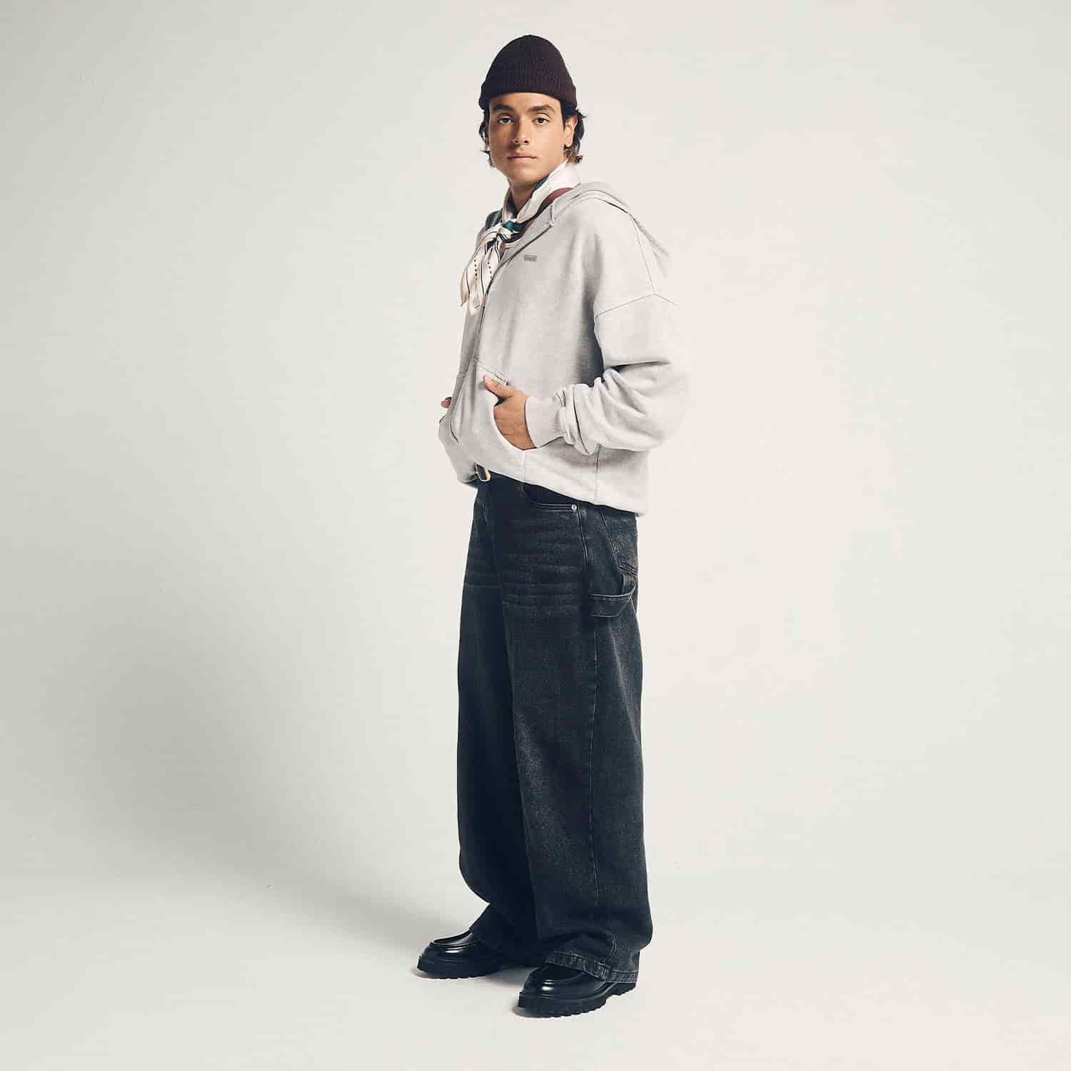 Classic Zipper Hoodie - Washed Gray - miniatura 1
