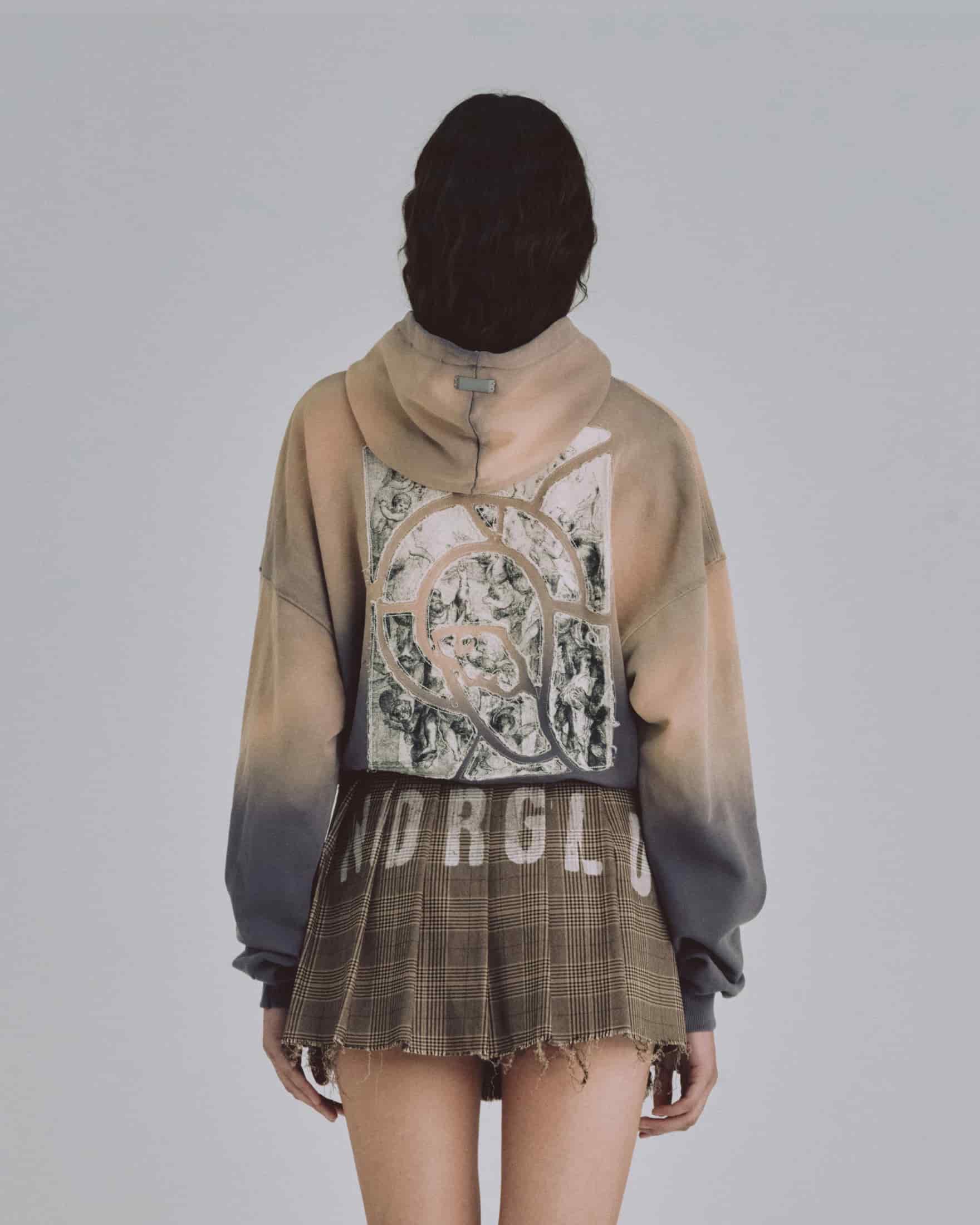 W 94' Fragments Boxy Fit Hoodie Dirty Brown - miniatura 7