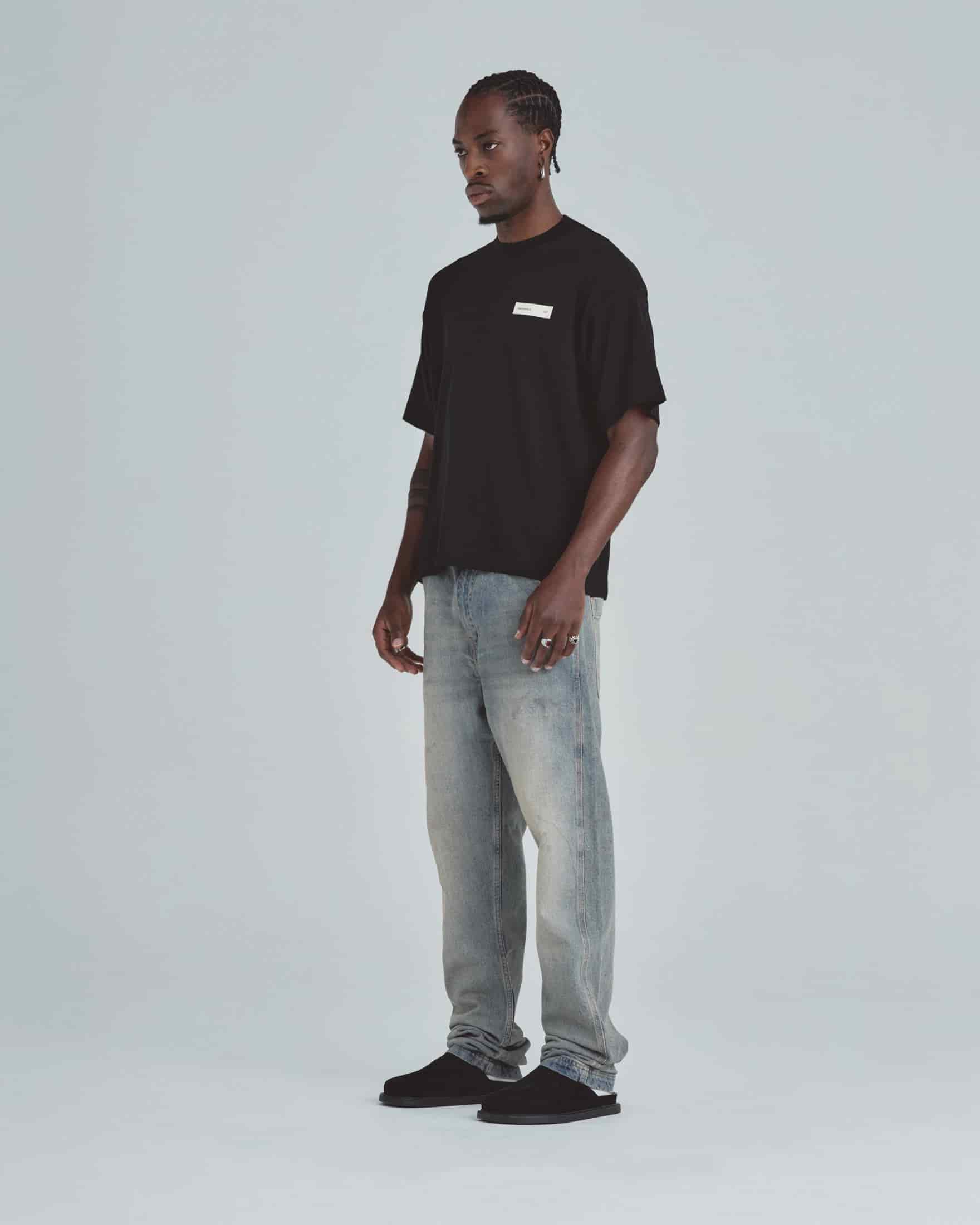 Line Basic Label Boxy Fit Tshirt Black - miniatura 5