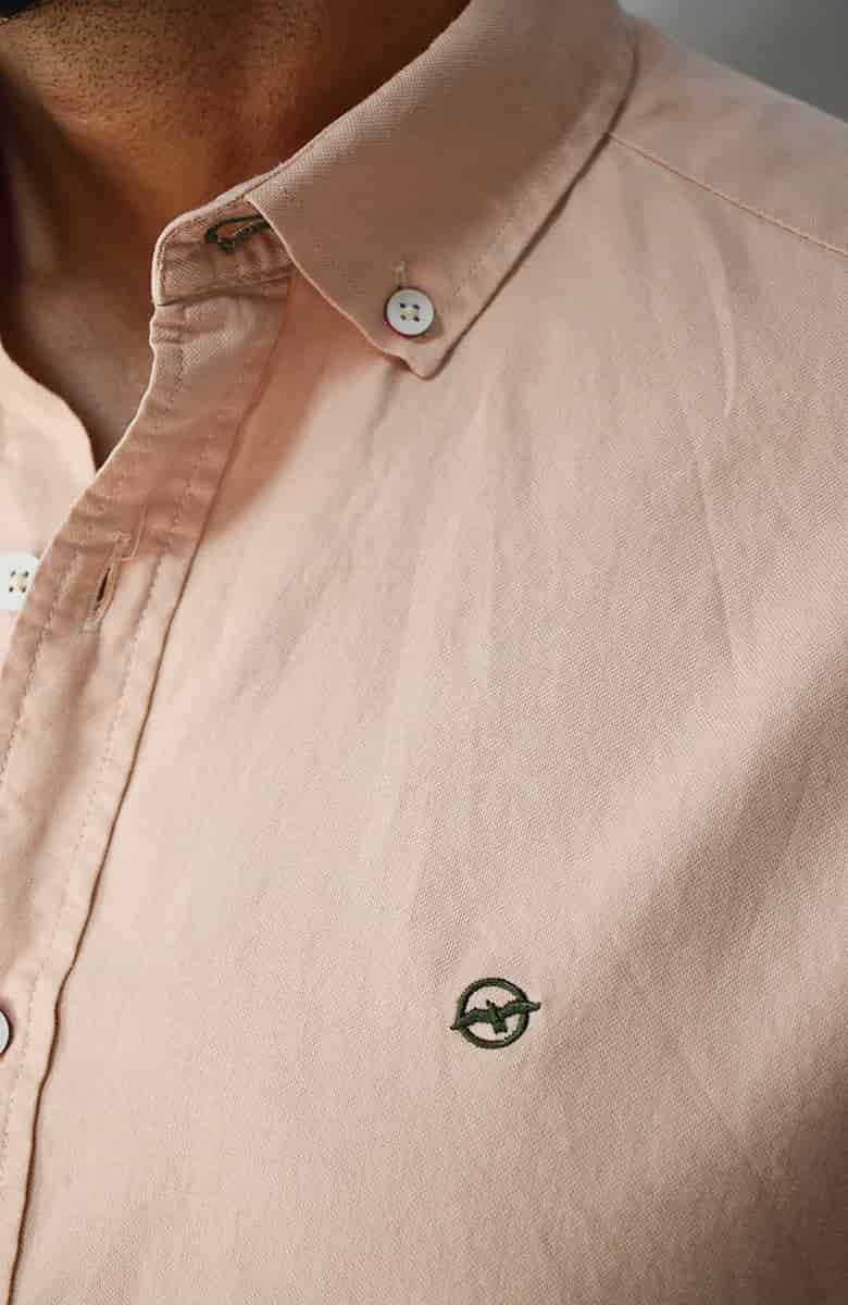 Camisa manga larga Oxford Salmón para Hombre - miniatura 2