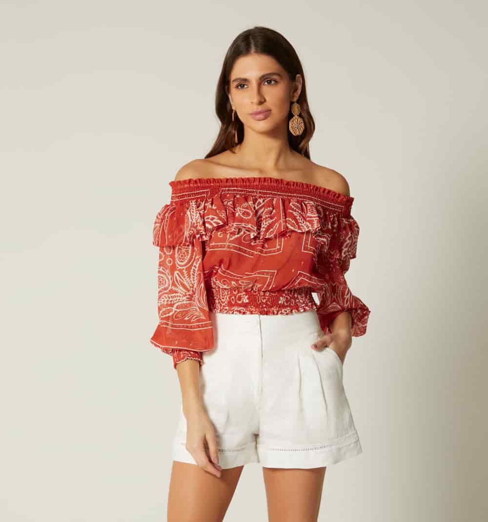 Blusa escote bandeja manga 3/4 - miniatura 2