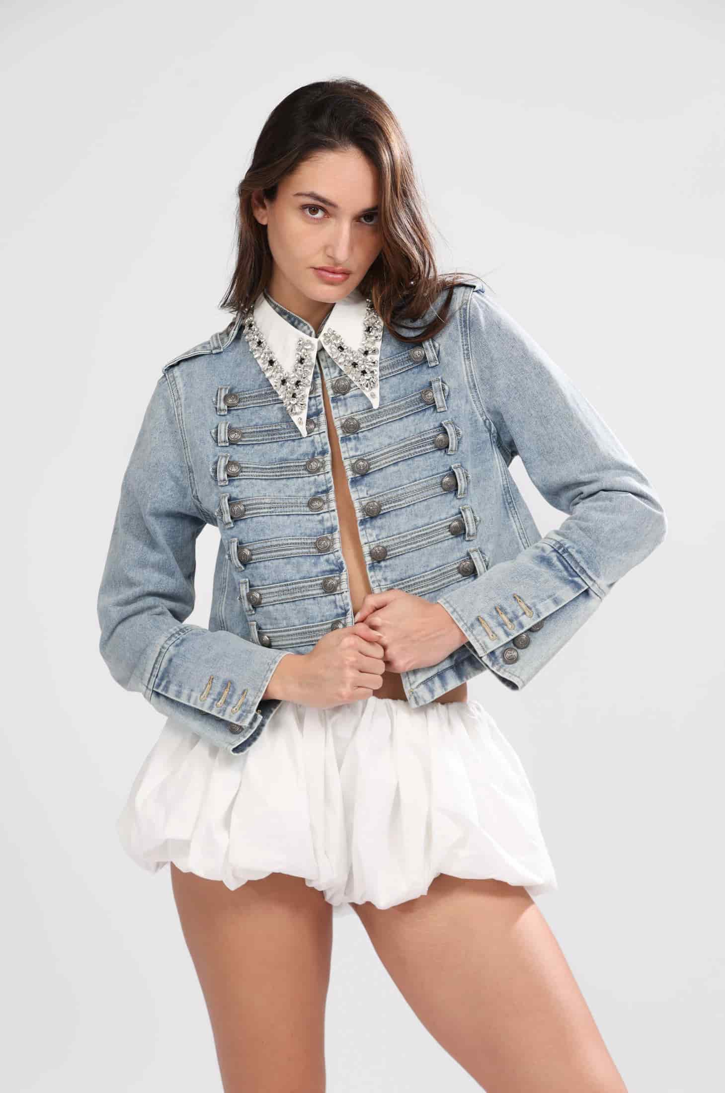 DENIM NAPOLEON JACKET - miniatura 1