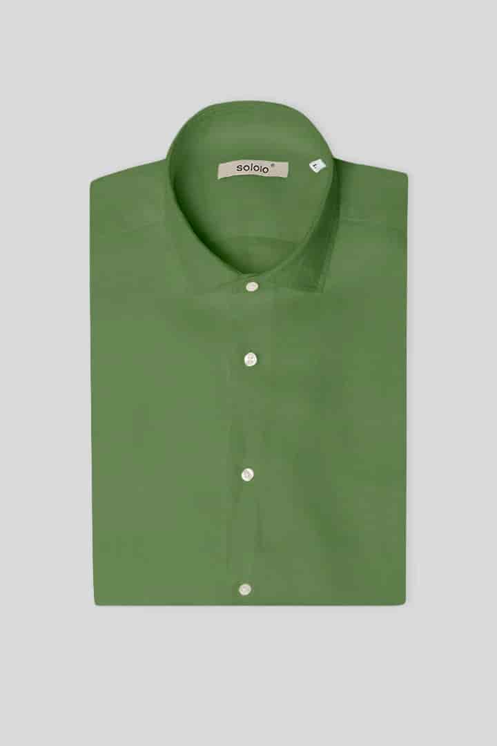 Men's linen shirt forest green - miniatura 3