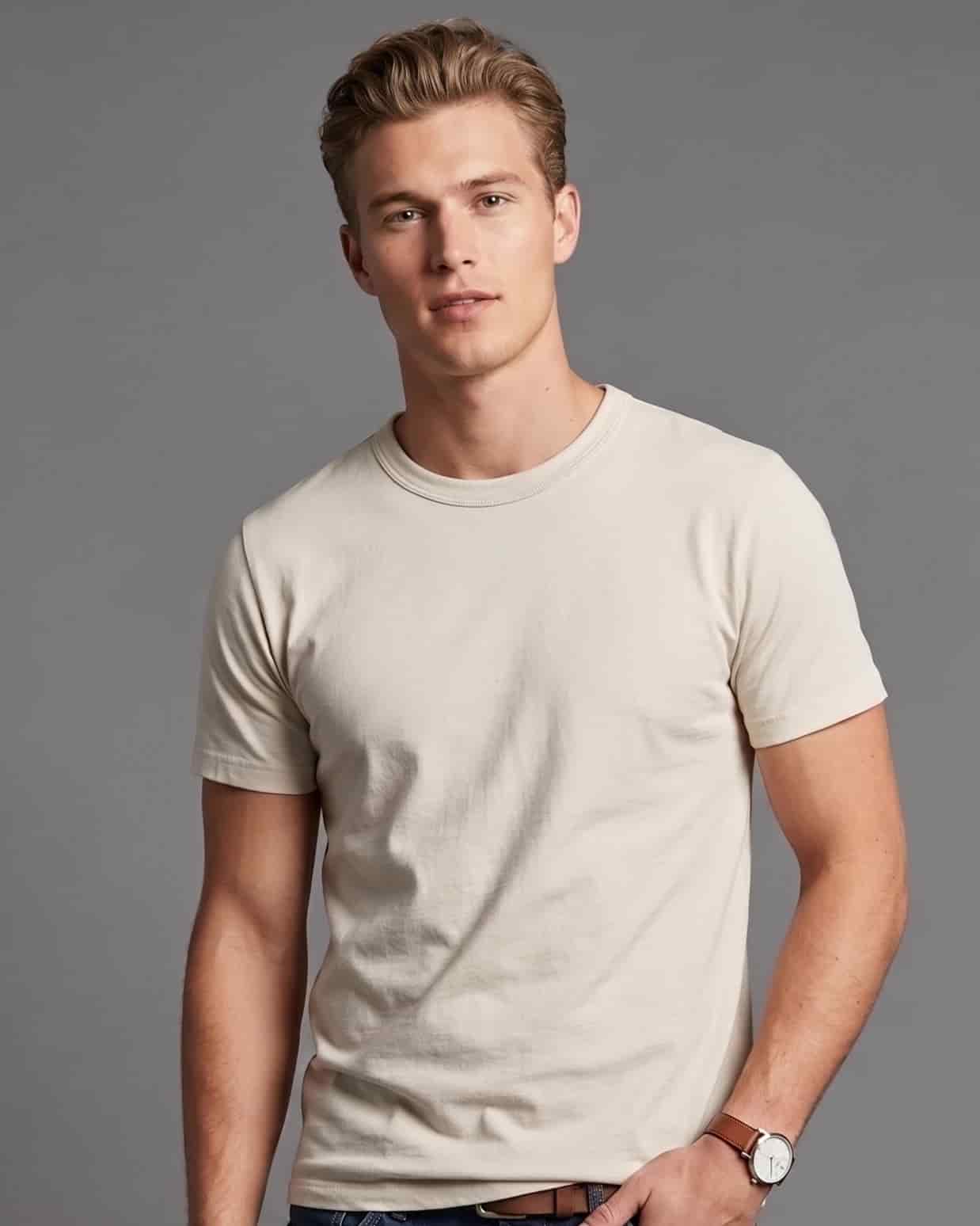 Camiseta Basica Premium Cotton Blanco Hueso - miniatura 1