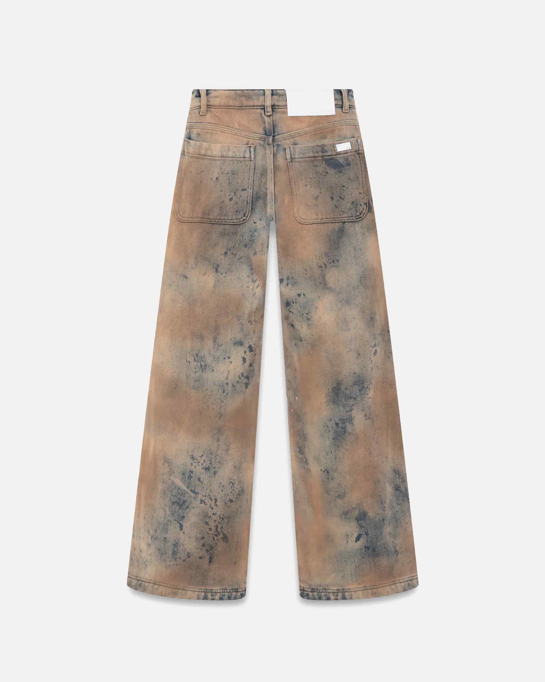 W 94' Riveted Painted Wide Jeans Gothic Blue - miniatura 3