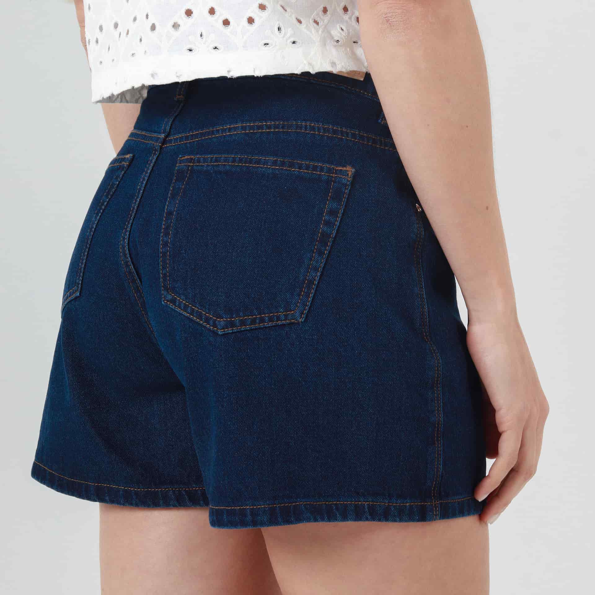 Short básico en jean tiro alto 5 bolsillos - miniatura 5