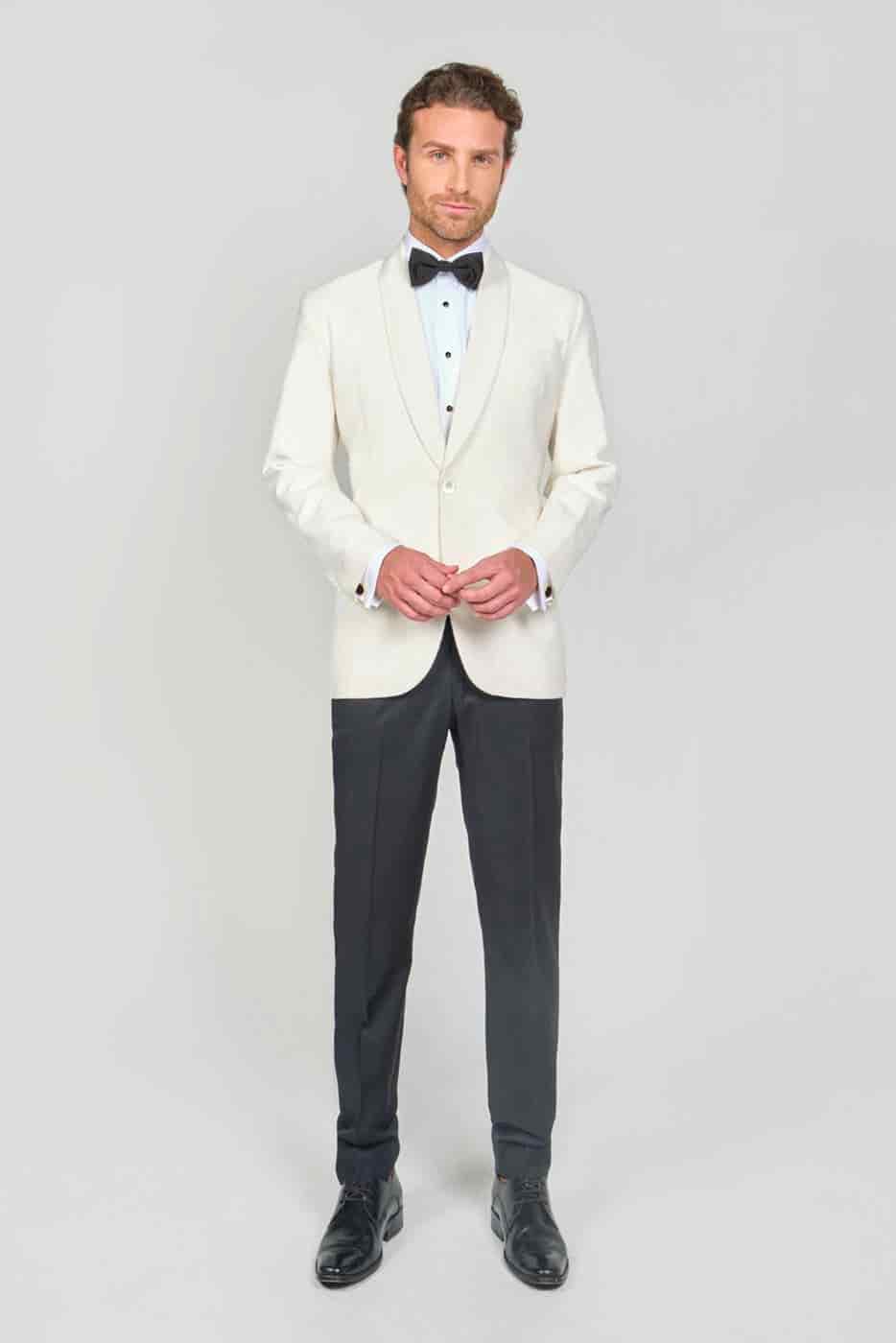 Traje Formal Sobre Medida Paño Tropical Marfil - miniatura 2