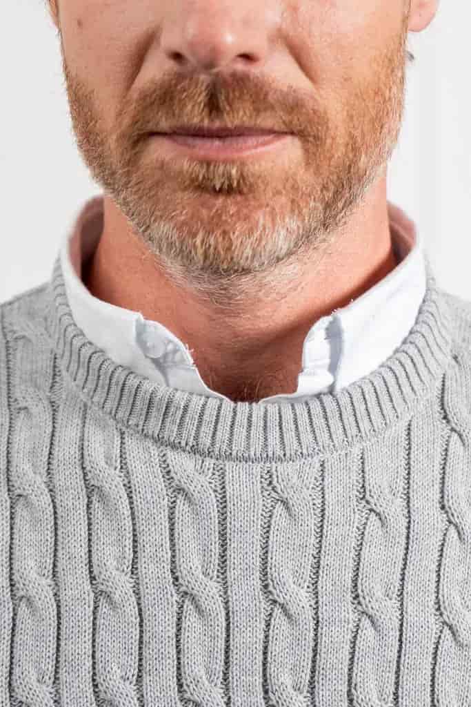 Suéter trenzado cuello redondo Hombre Gris - miniatura 1