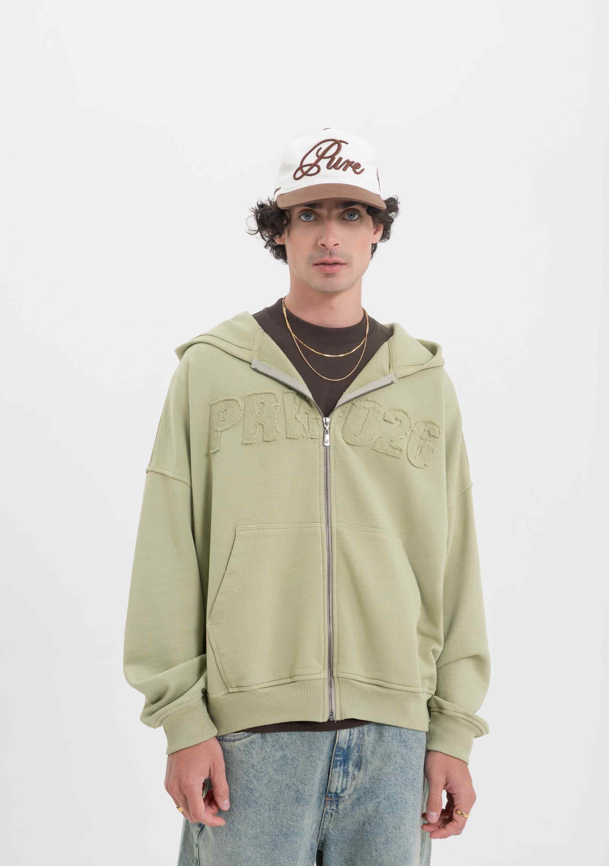 Across The Lines Green Zip Hoodie - miniatura 2