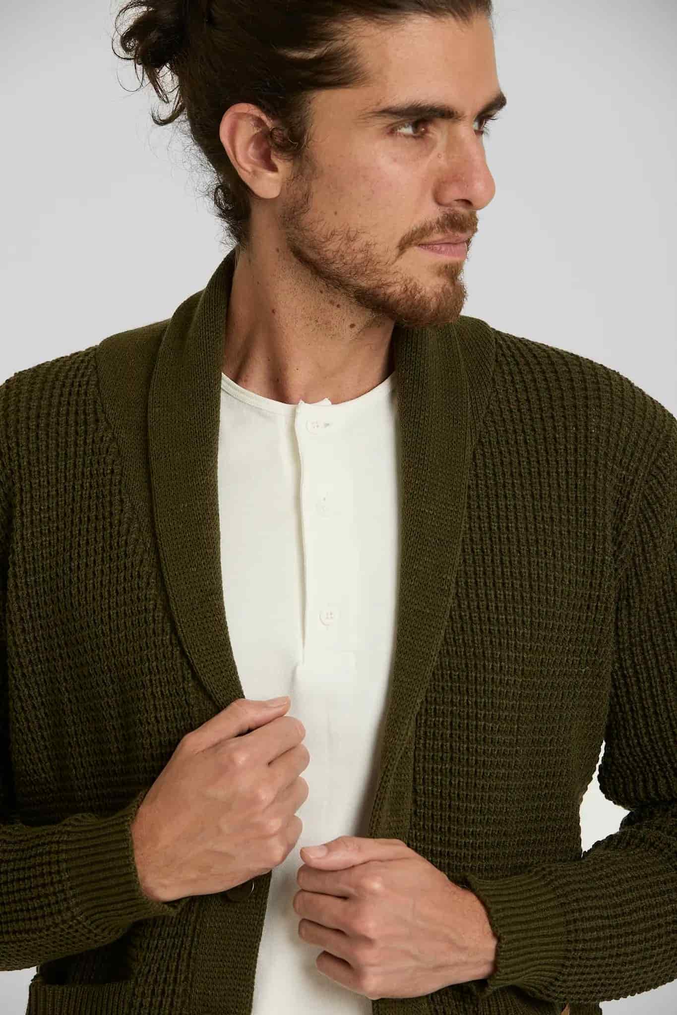 Sweater Tejido Shawlneck Verde - miniatura 4