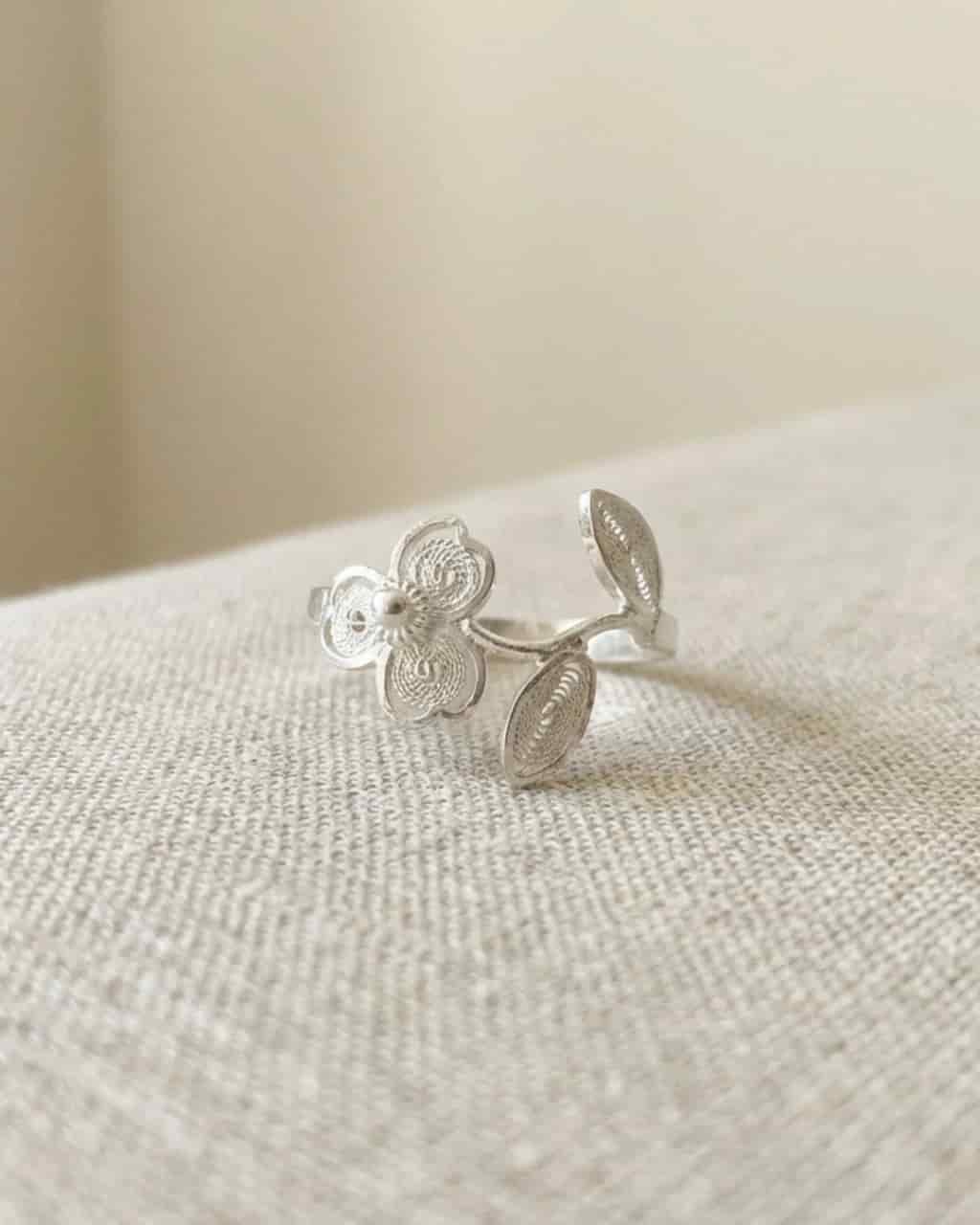 Anillo Trebol en Plata ley 950 Filigrana - miniatura 2