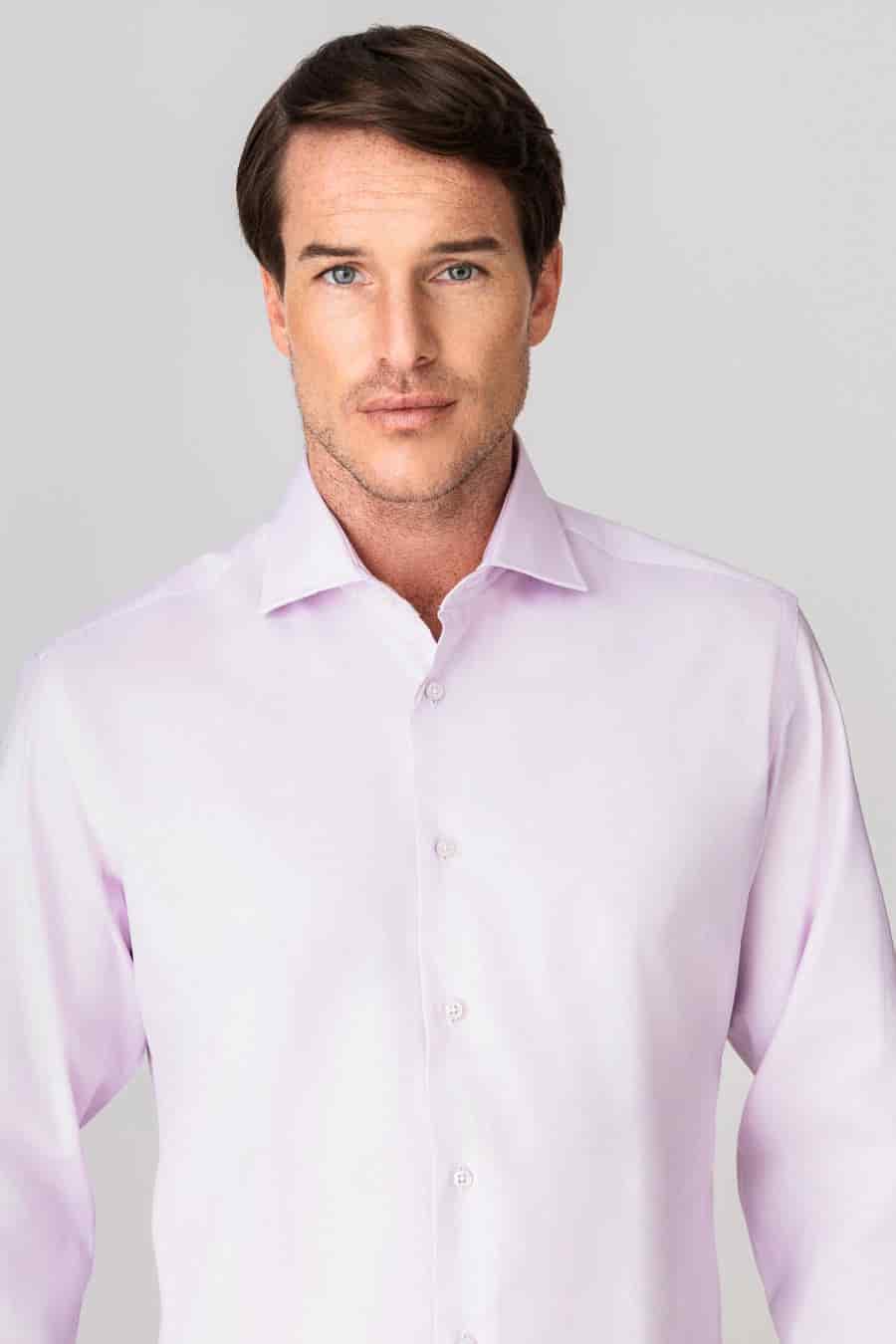 men’s cotton slim fit shirt lilac - miniatura 3