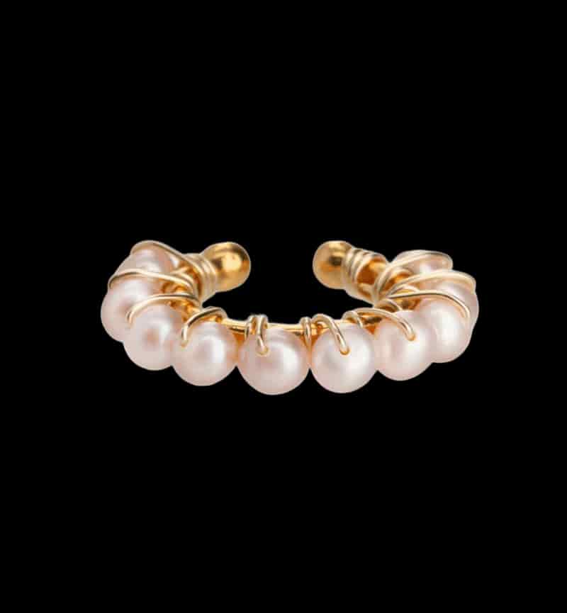 Ear Cuff de Perlas Rosadas Grande - miniatura 3